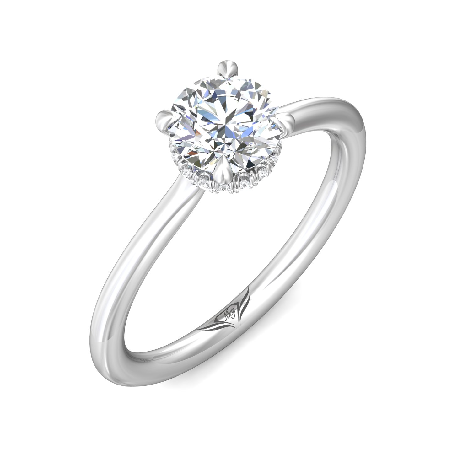 Platinum Round Diamond Engagement Ring