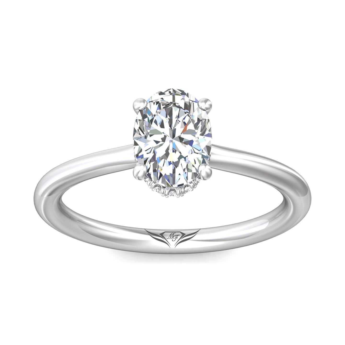 Platinum Oval Diamond Engagement Ring