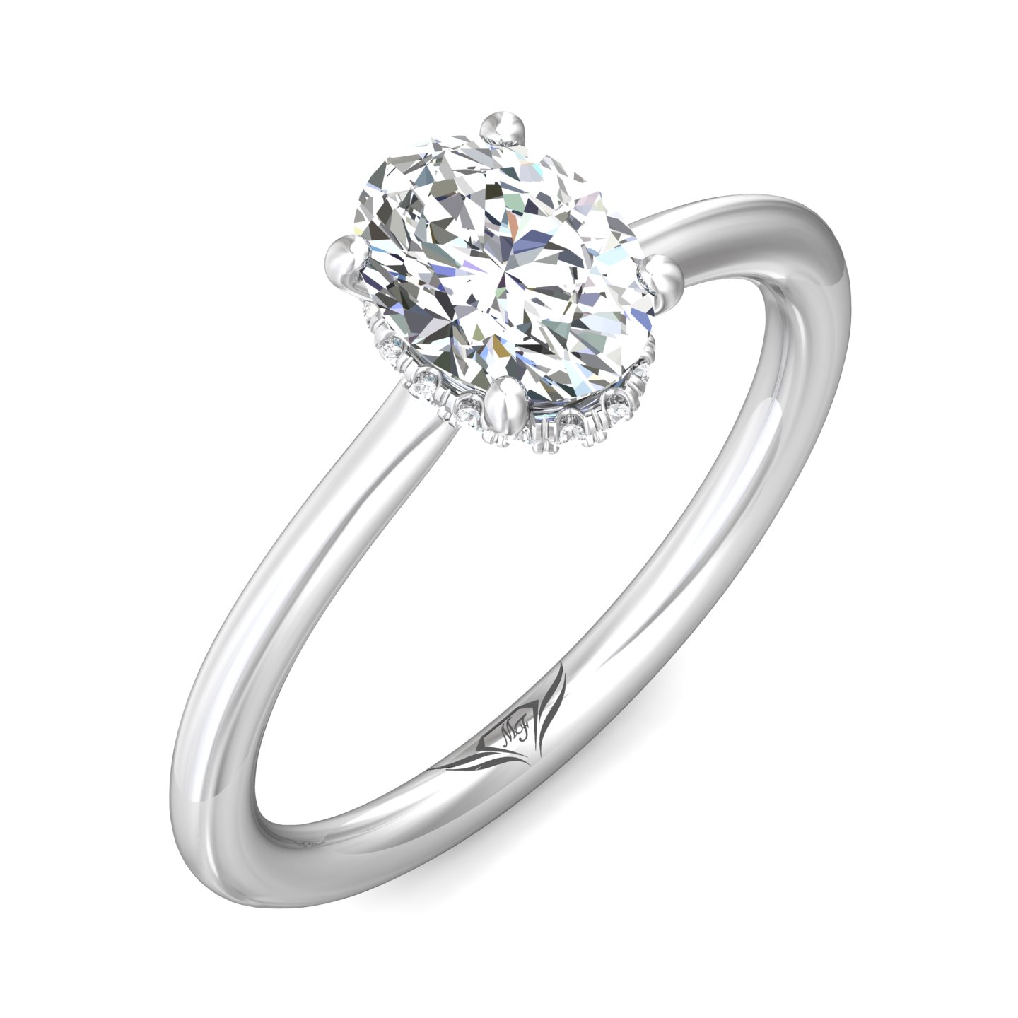Platinum Oval Diamond Engagement Ring