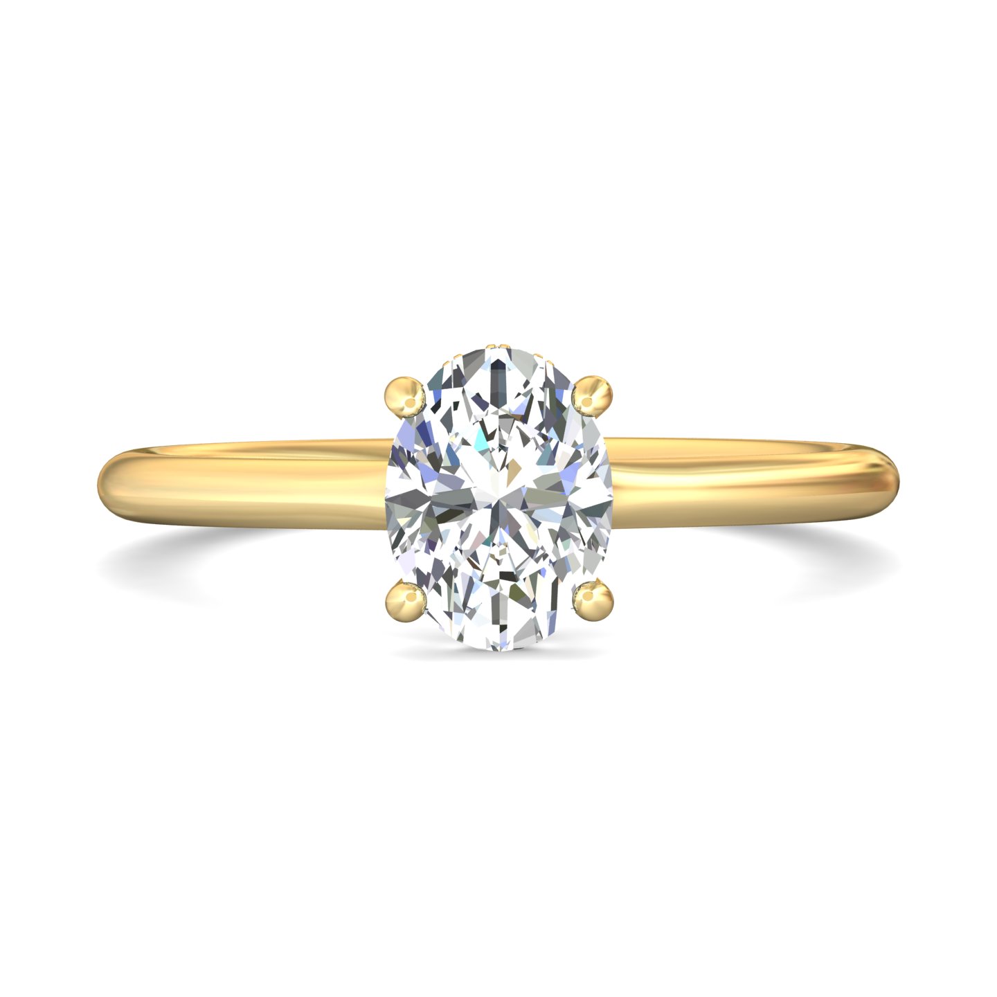 14K Yellow and White Gold Oval Diamond Engagement Ring