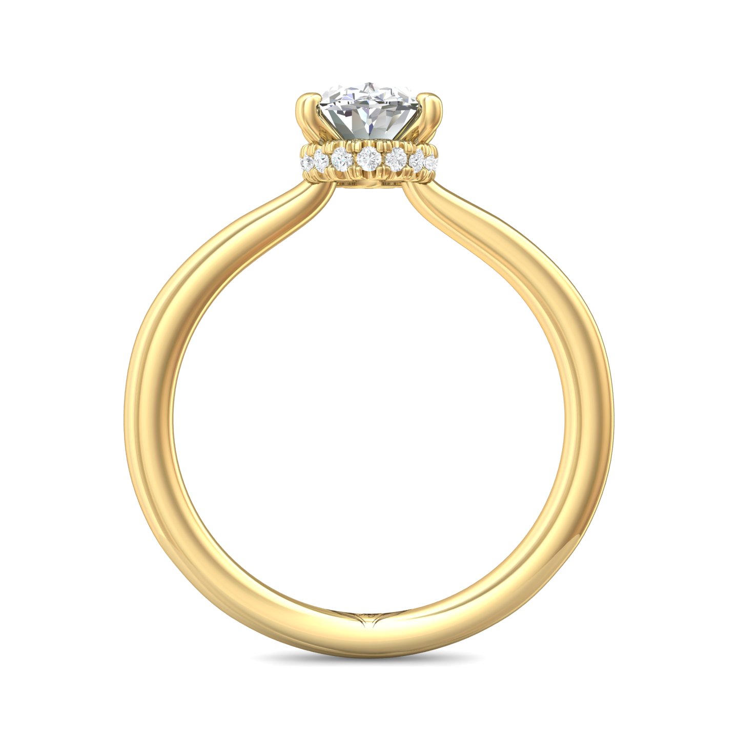 18K Yellow Gold Oval Diamond Engagement Ring