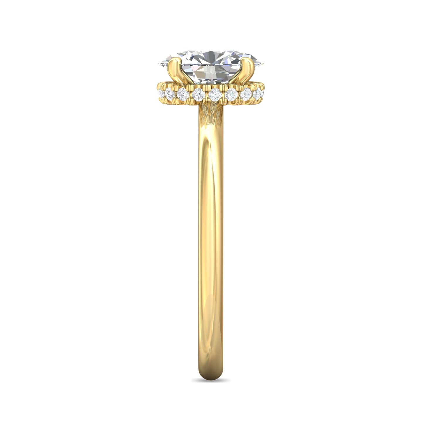 18K Yellow Gold Oval Diamond Engagement Ring