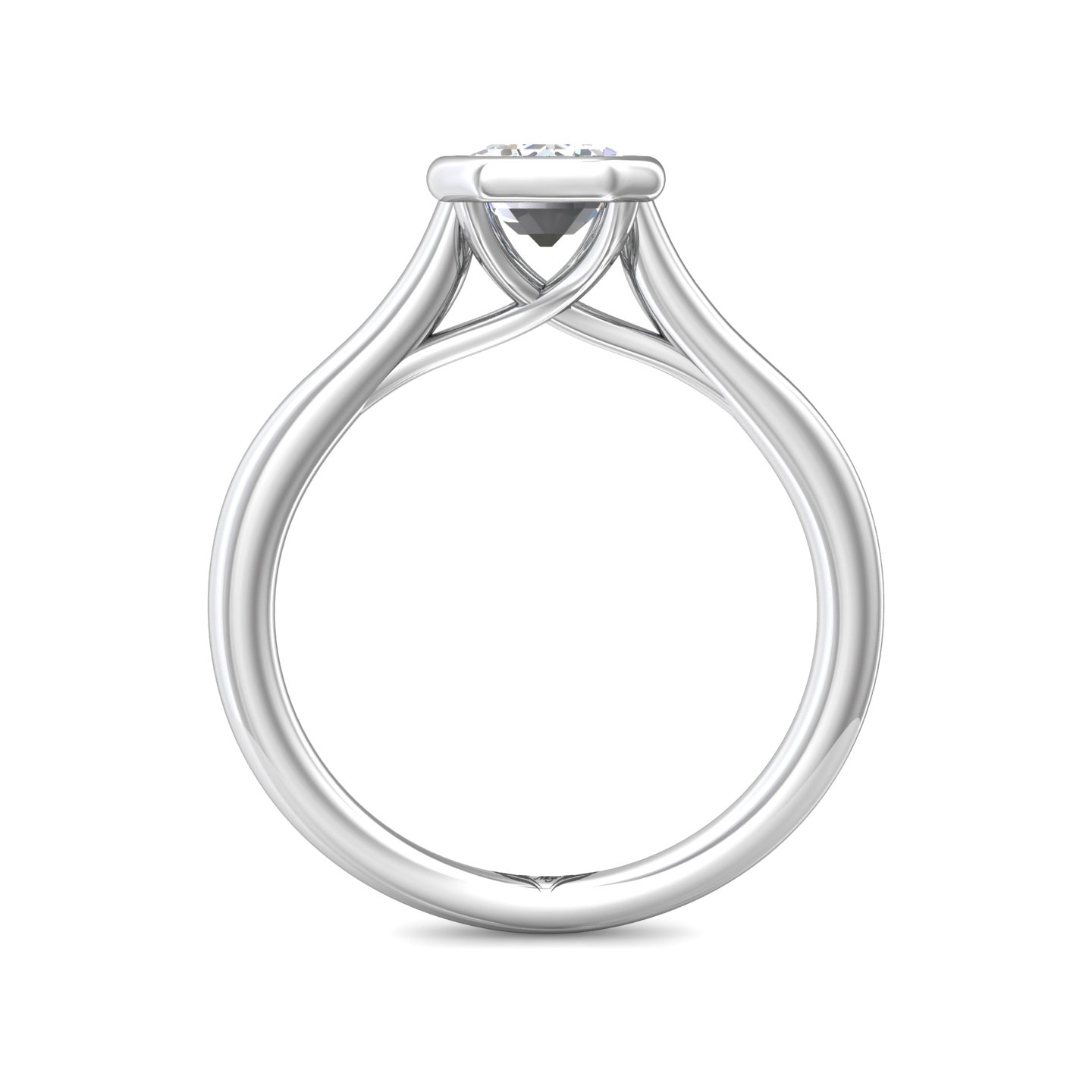 Platinum Emerald Cut Diamond Engagement Ring