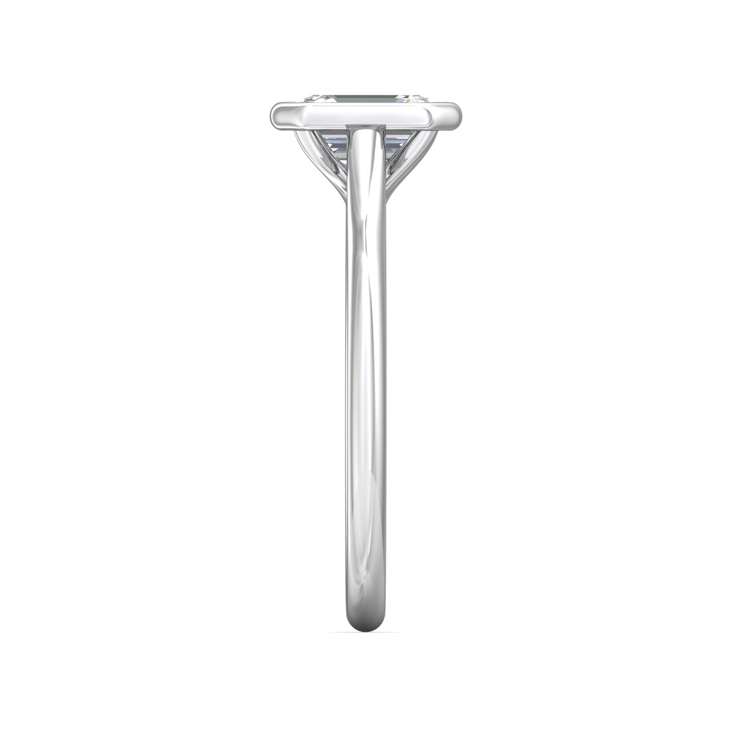 Platinum Emerald Cut Diamond Engagement Ring