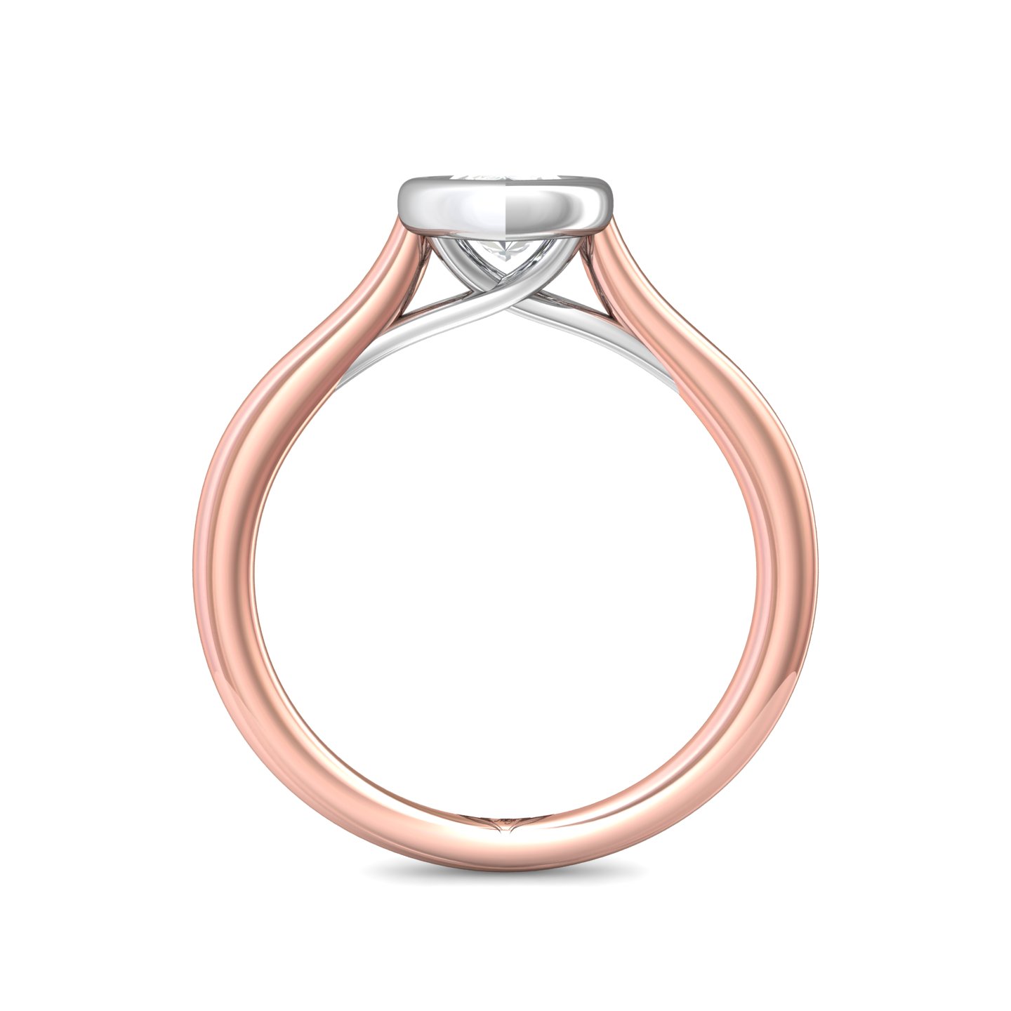 18K White and Rose Gold Marquise Diamond Engagement Ring