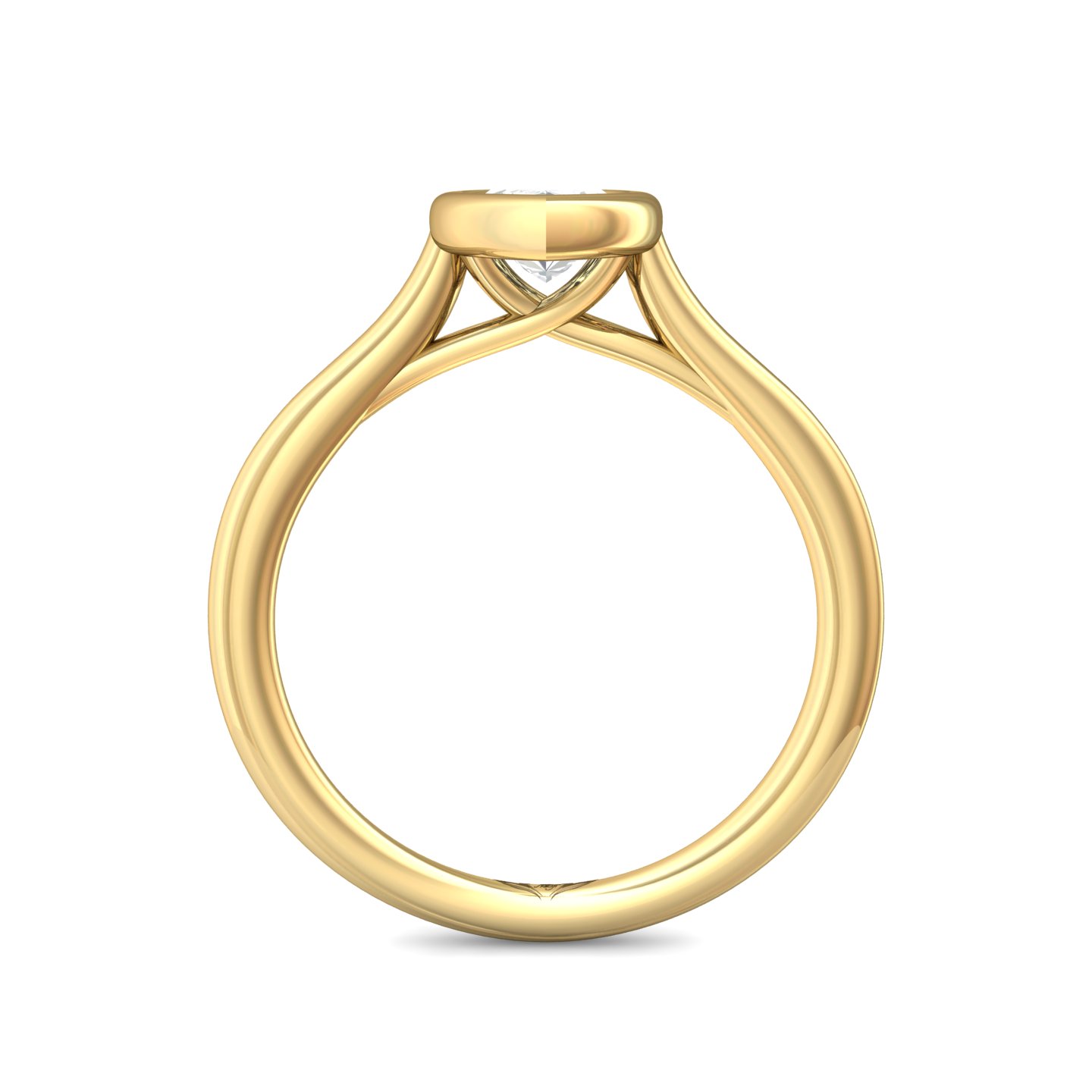 18K Yellow Gold Marquise Diamond Engagement Ring