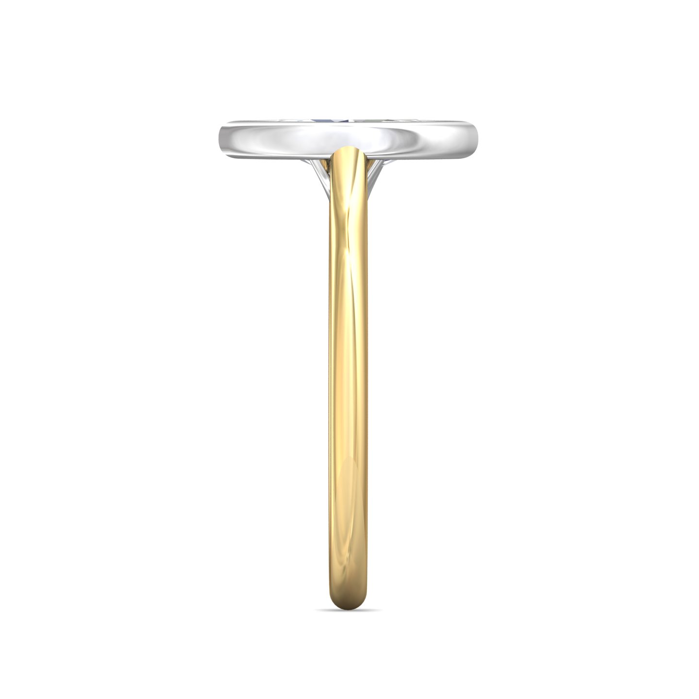 18K White and Yellow Gold Marquise Diamond Engagement Ring