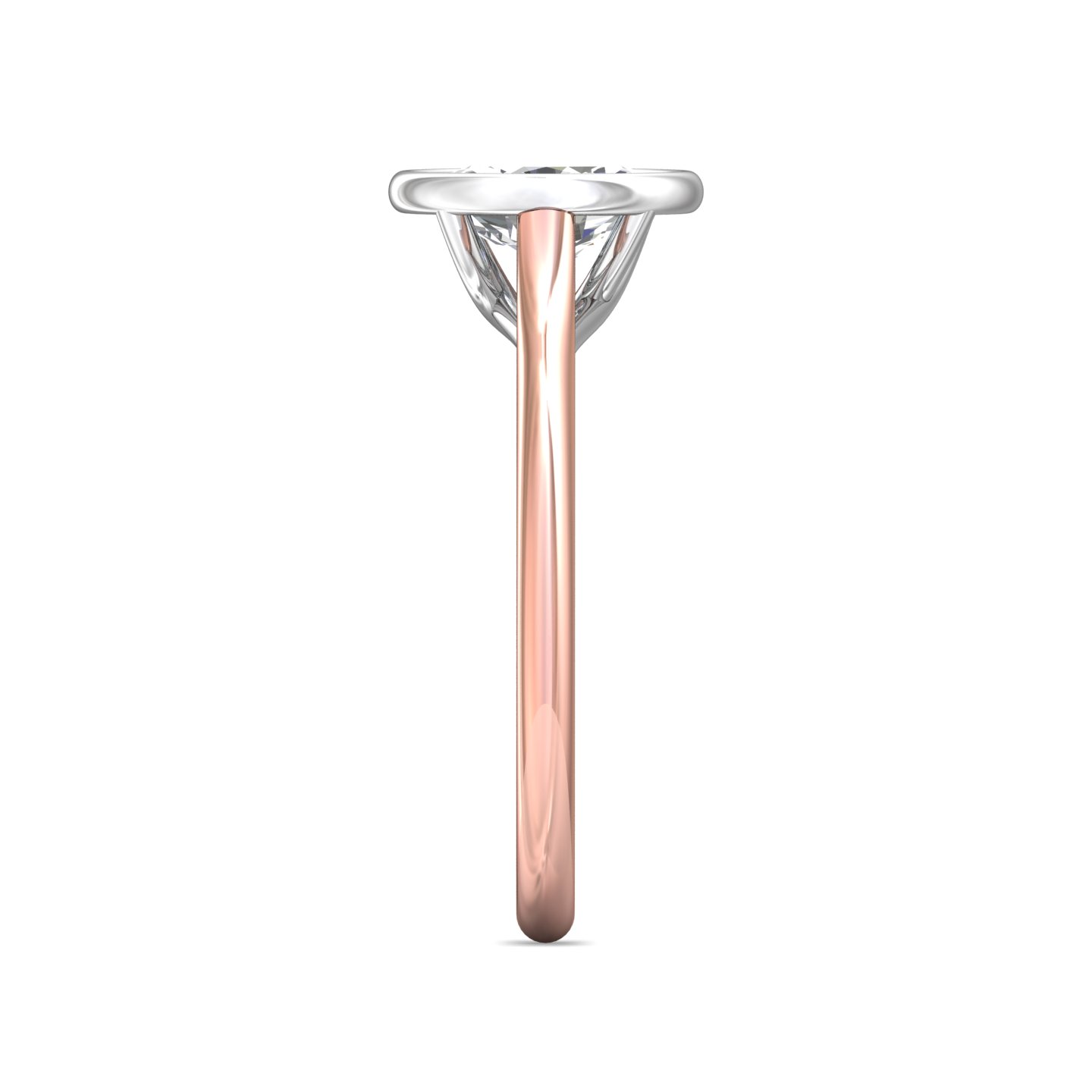18K White and Rose Gold Oval Diamond Engagement Ring