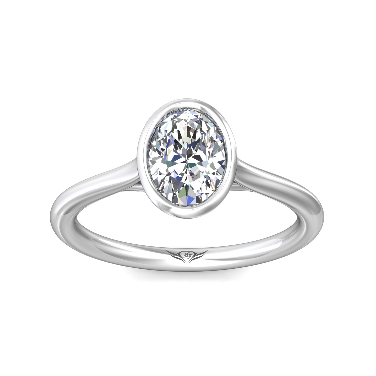 Platinum Oval Diamond Engagement Ring