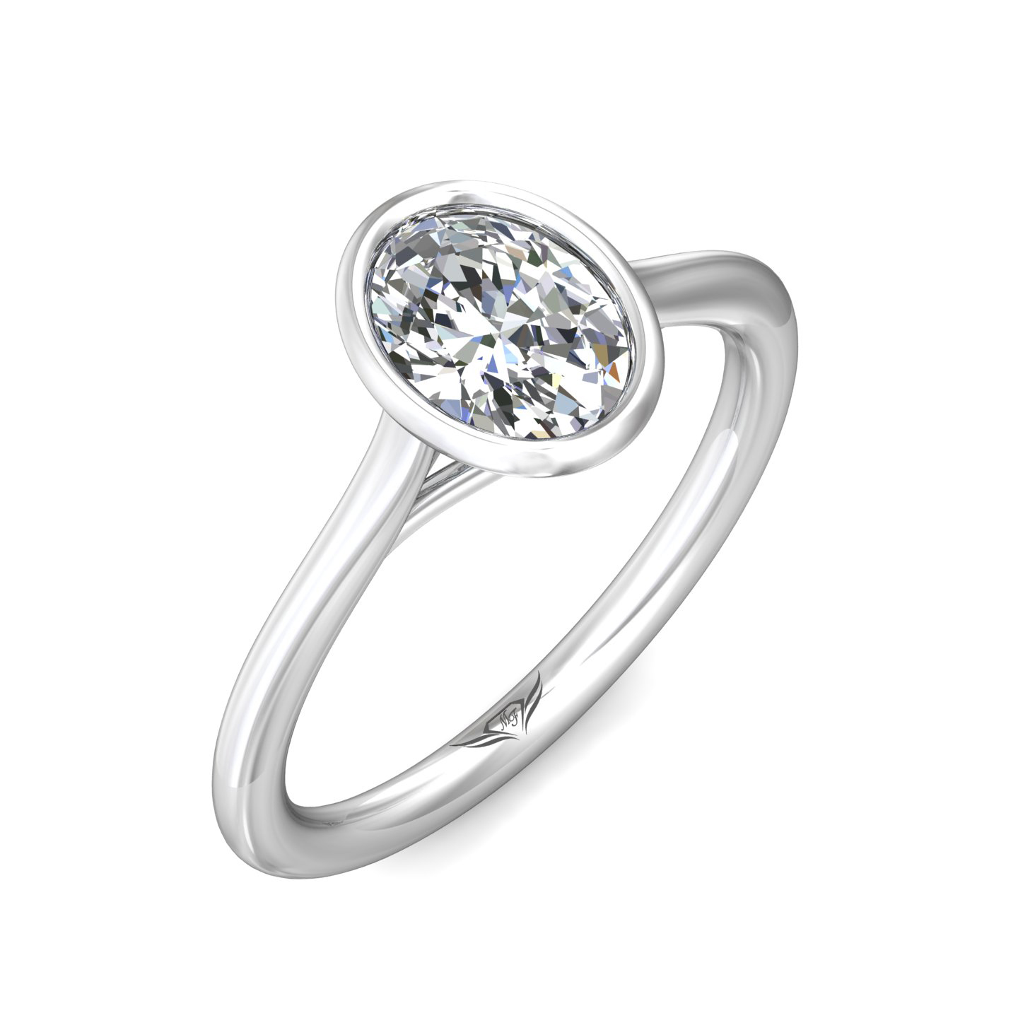Platinum Oval Diamond Engagement Ring
