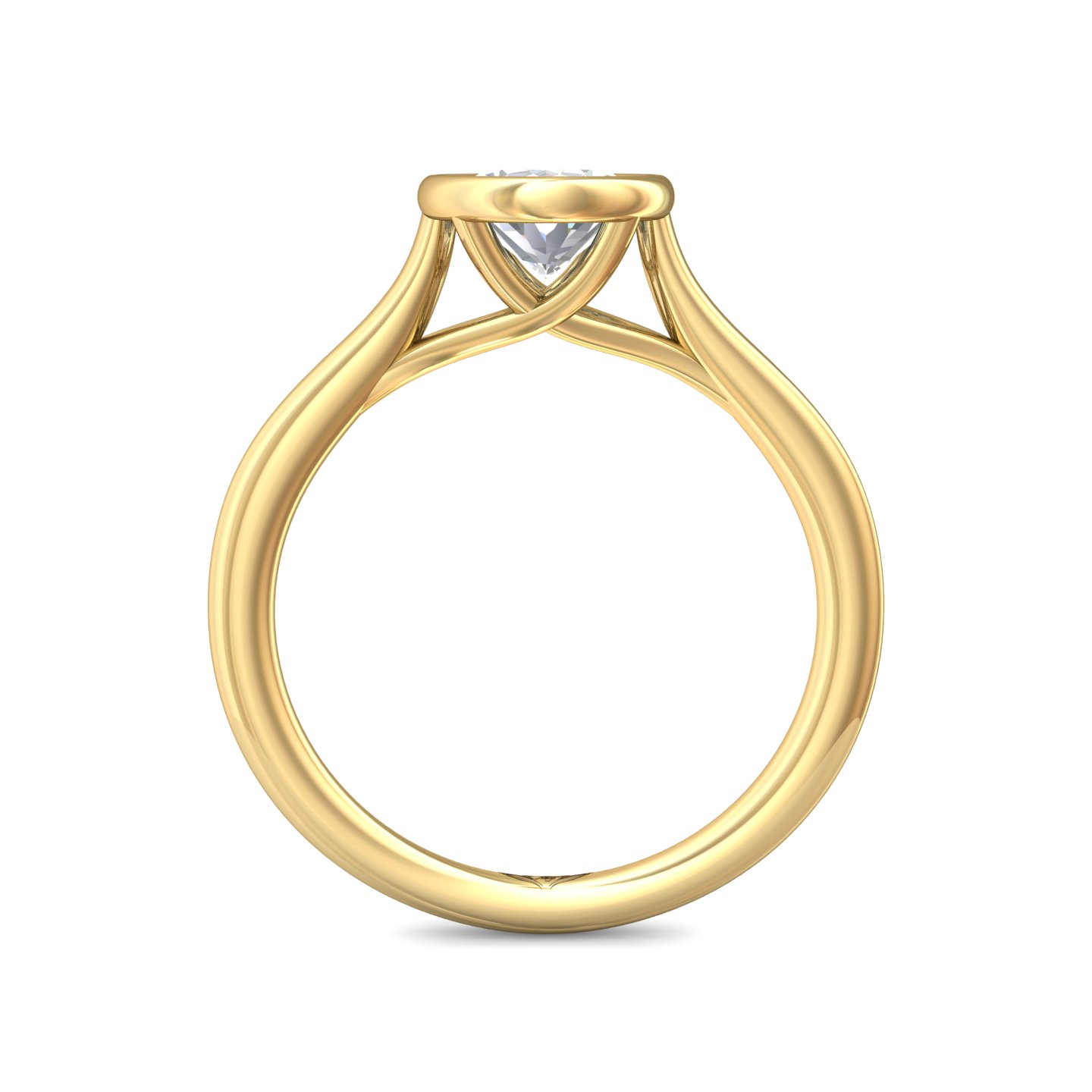 14K Yellow Gold Oval Diamond Engagement Ring