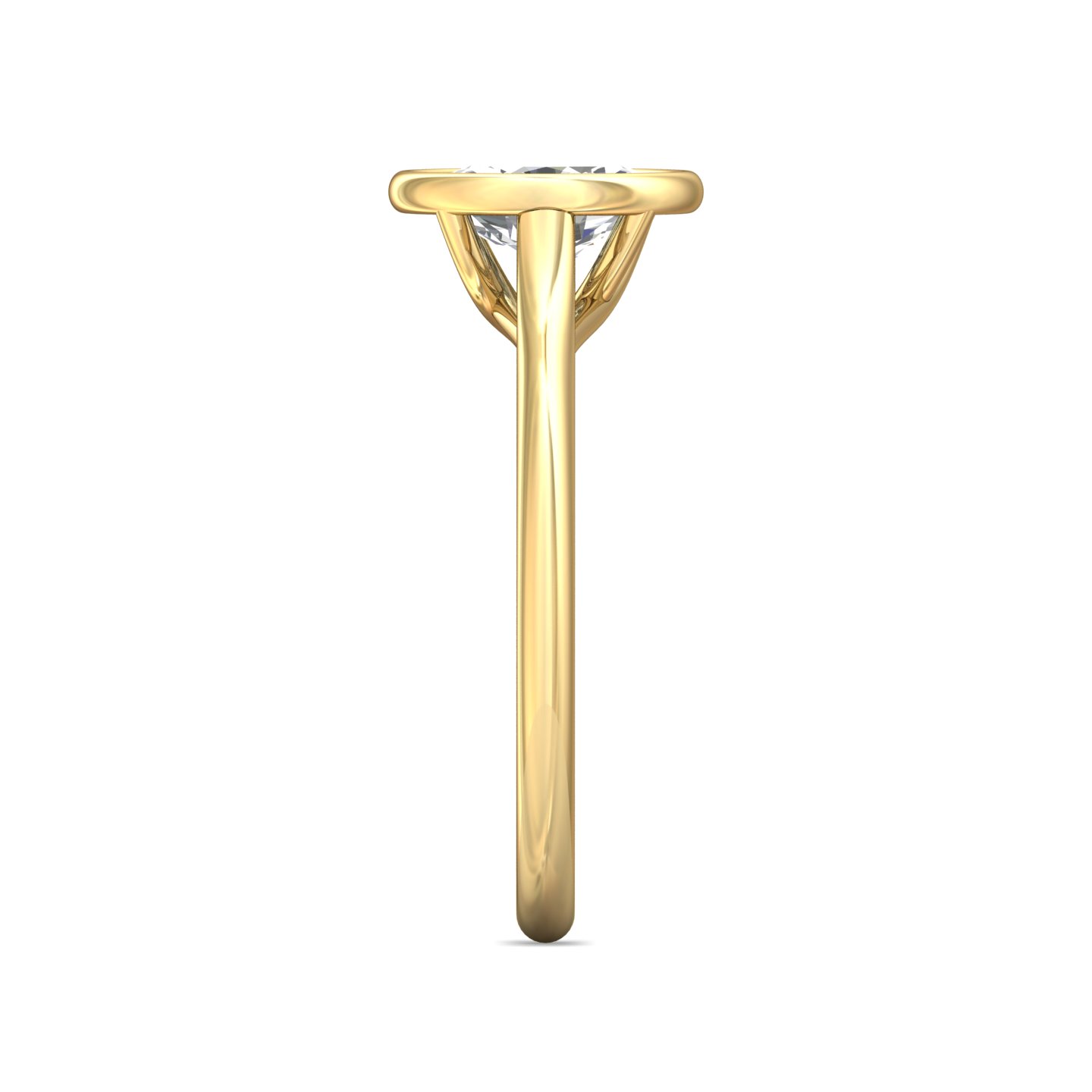 14K Yellow Gold Oval Diamond Engagement Ring