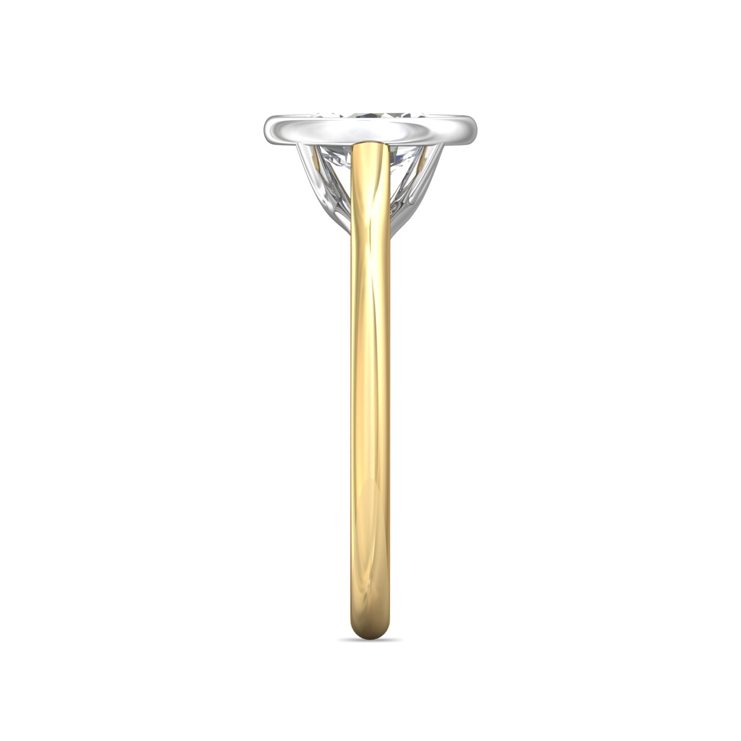 18K White and Yellow Gold Oval Diamond Engagement Ring