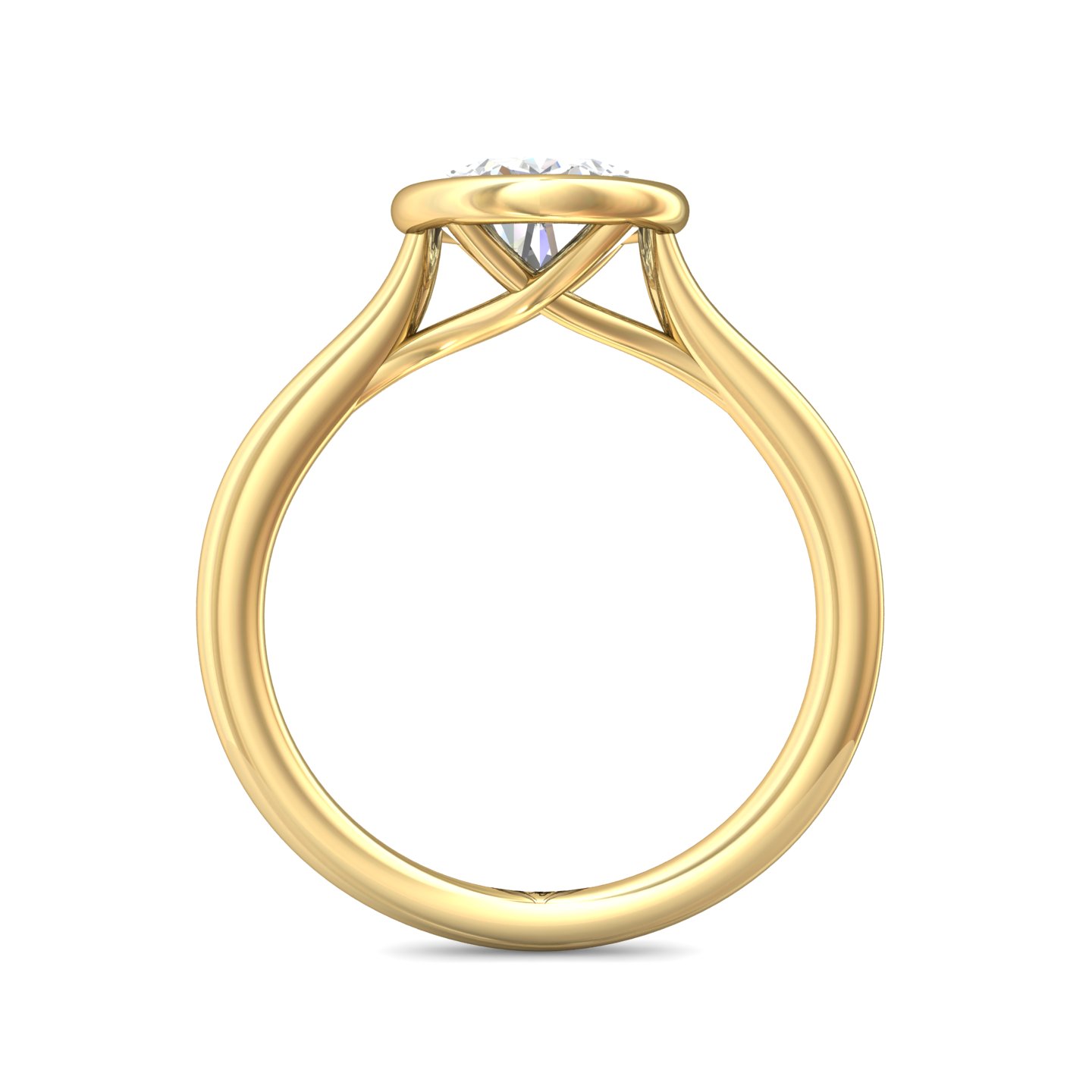 18K Yellow Gold Pear Shape Diamond Engagement Ring