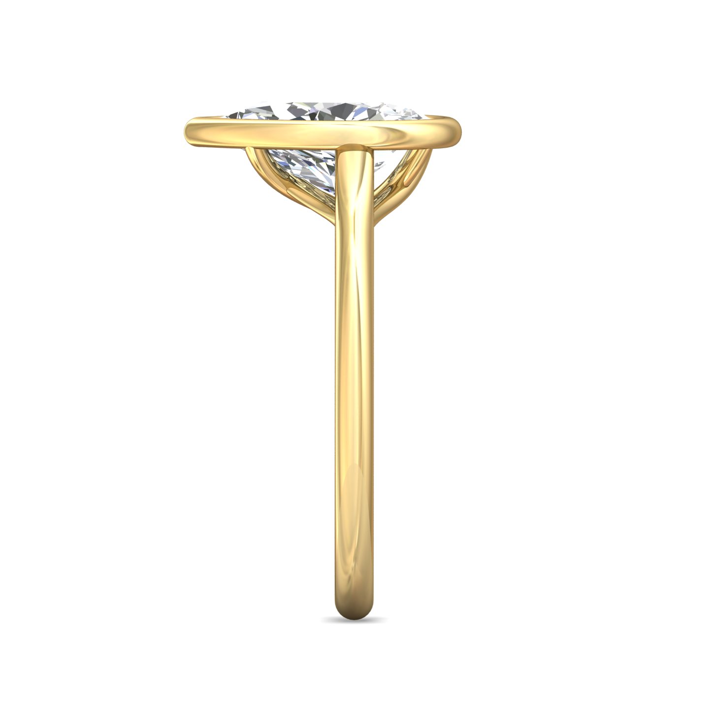 18K Yellow Gold Pear Shape Diamond Engagement Ring