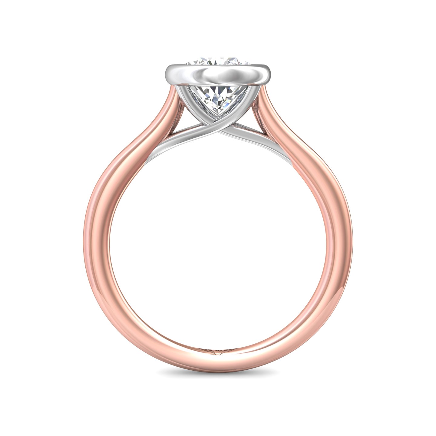 14K Rose and White Gold Pear Shape Diamond Engagement Ring