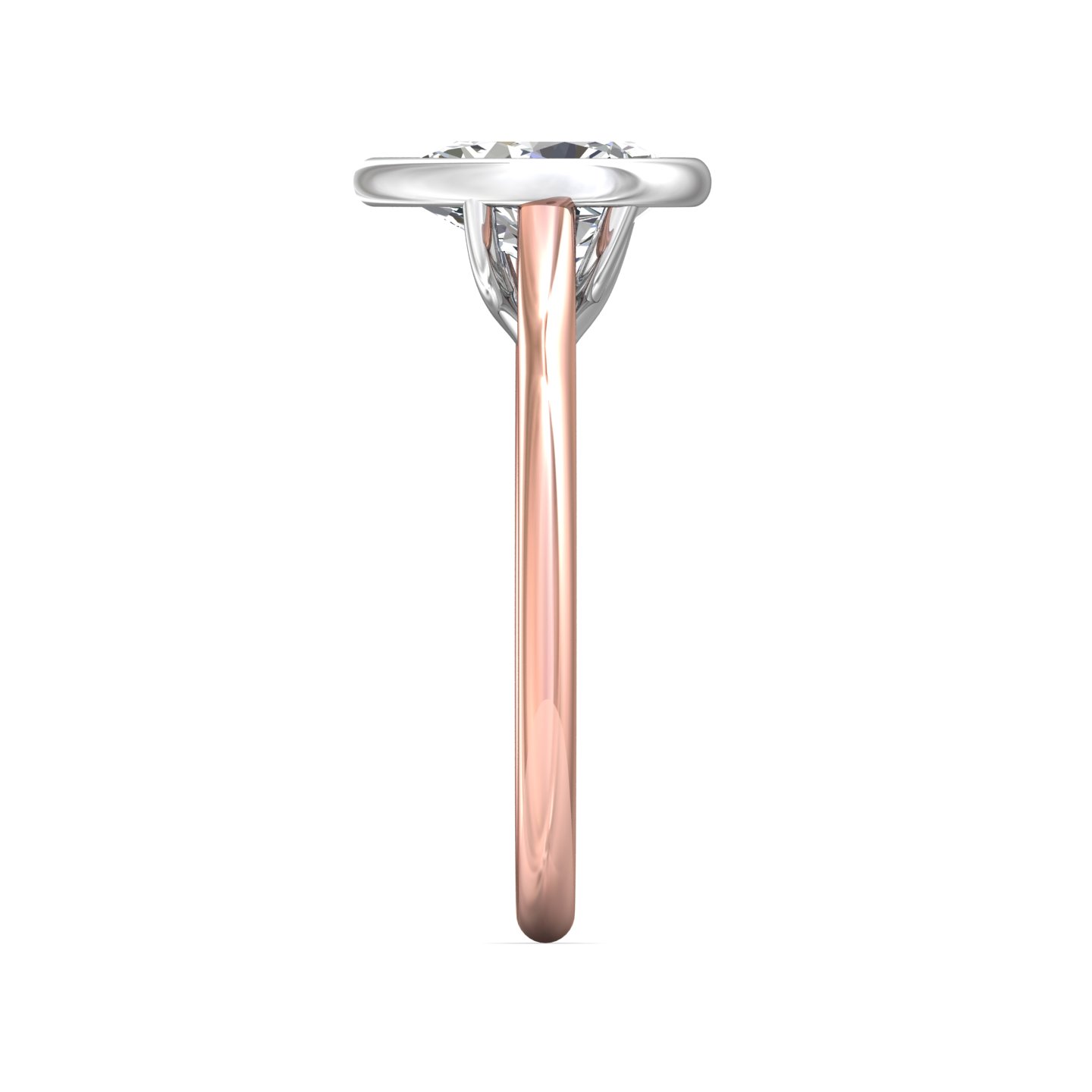 14K Rose and White Gold Pear Shape Diamond Engagement Ring