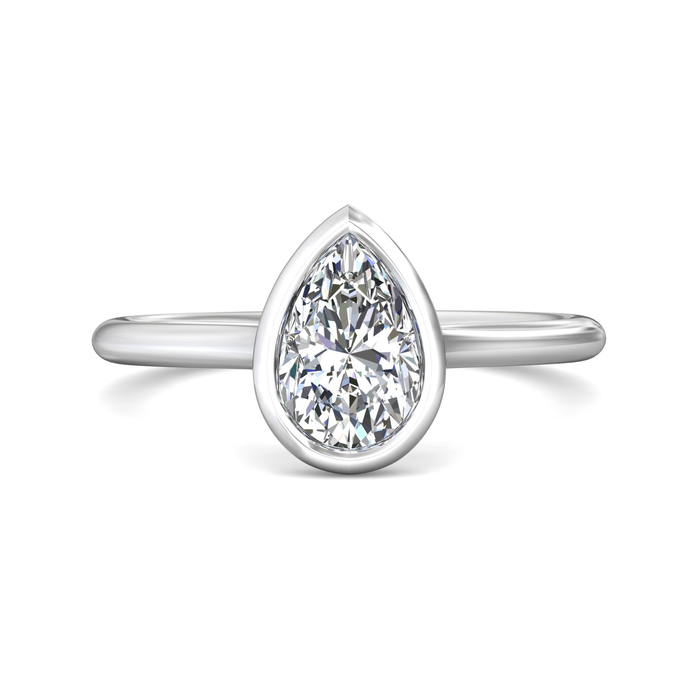 Platinum Pear Shape Diamond Engagement Ring