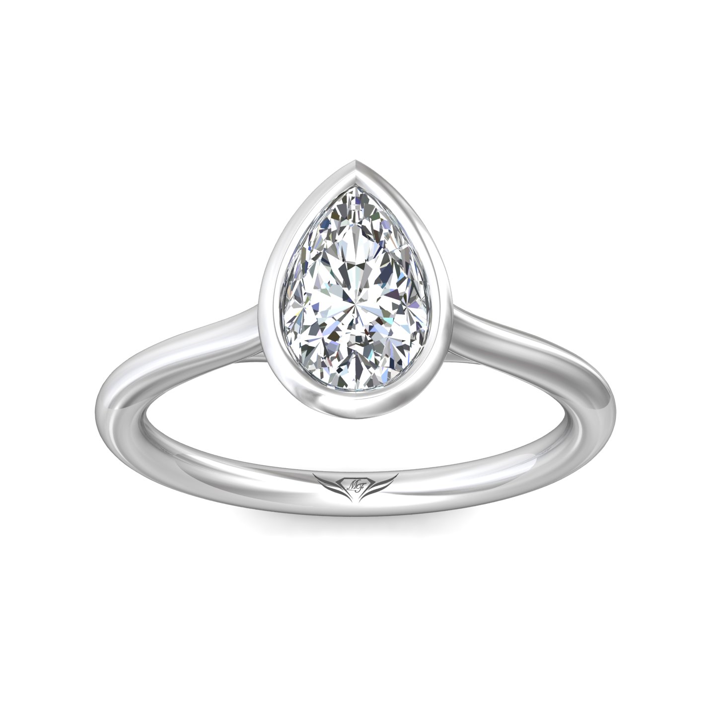 Platinum Pear Shape Diamond Engagement Ring