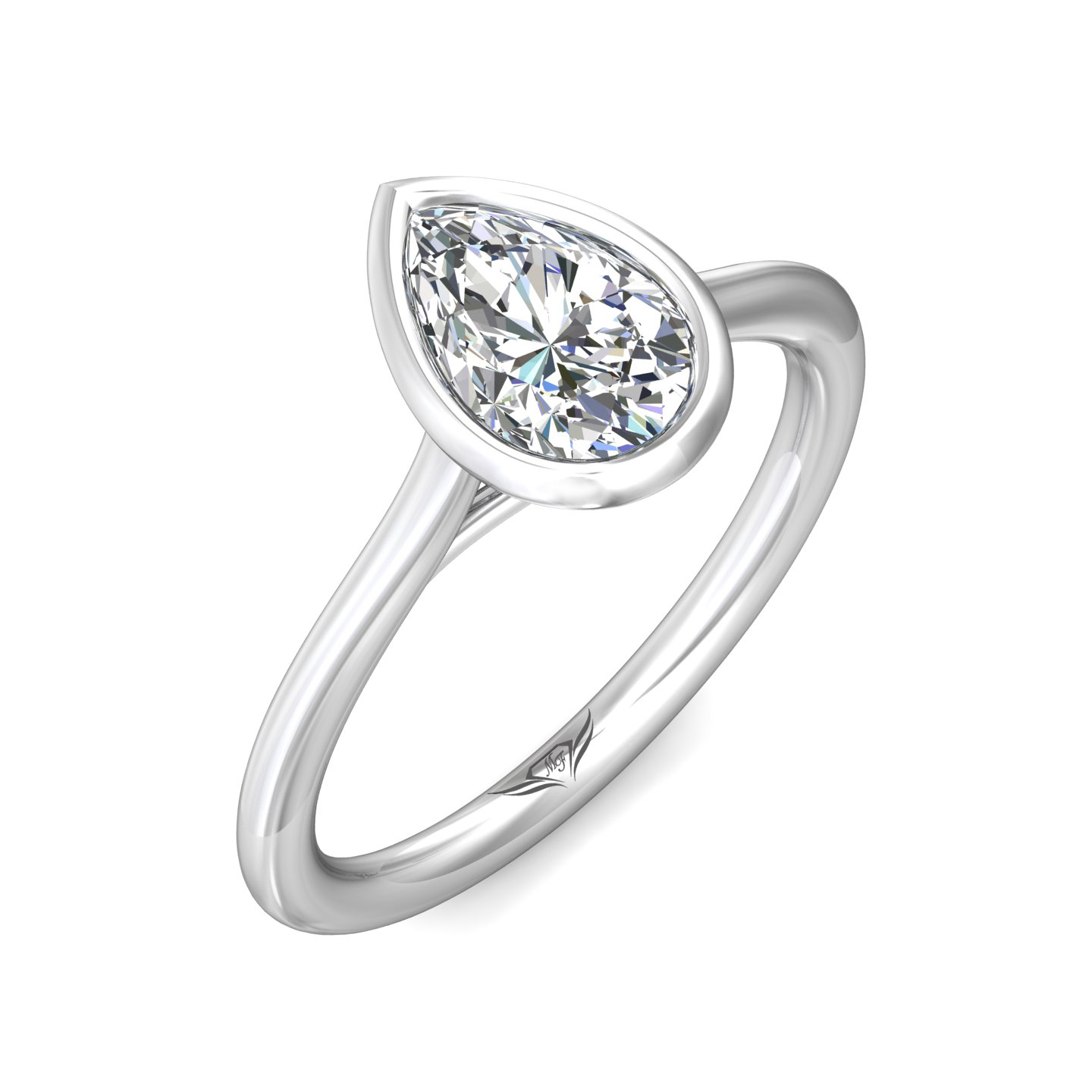 Platinum Pear Shape Diamond Engagement Ring