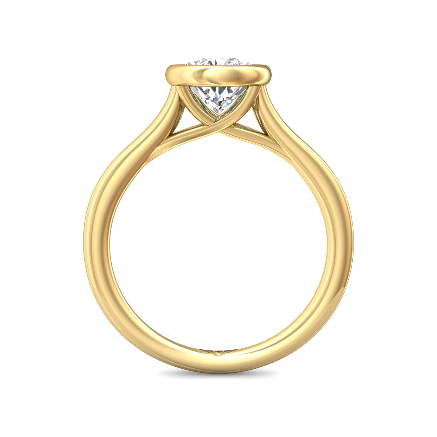 18K Yellow Gold Pear Shape Diamond Engagement Ring