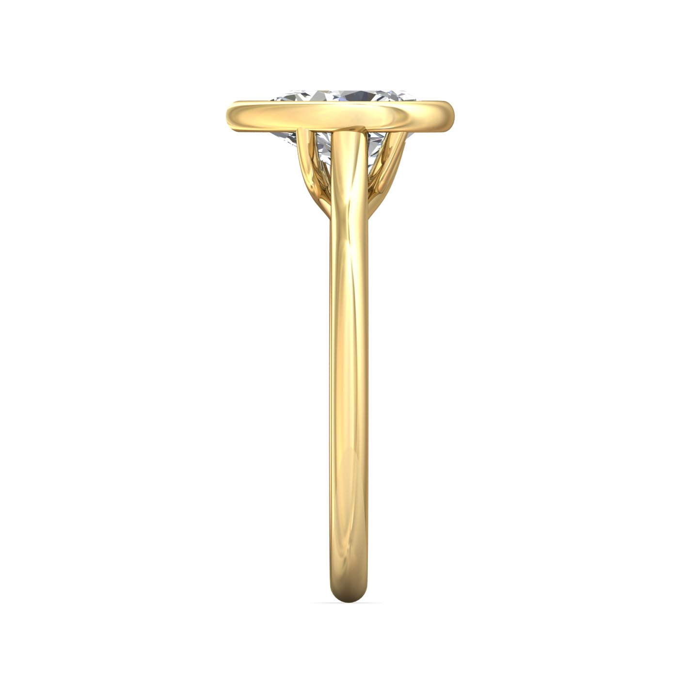 18K Yellow Gold Pear Shape Diamond Engagement Ring