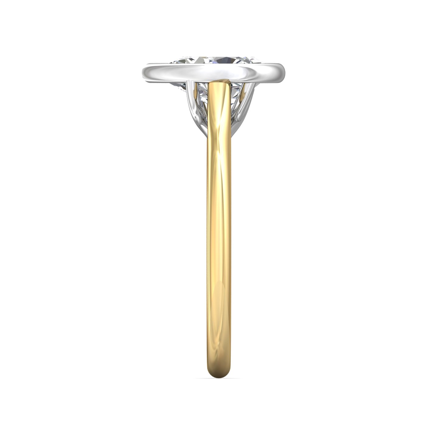 14K Yellow and White Gold Pear Shape Diamond Engagement Ring