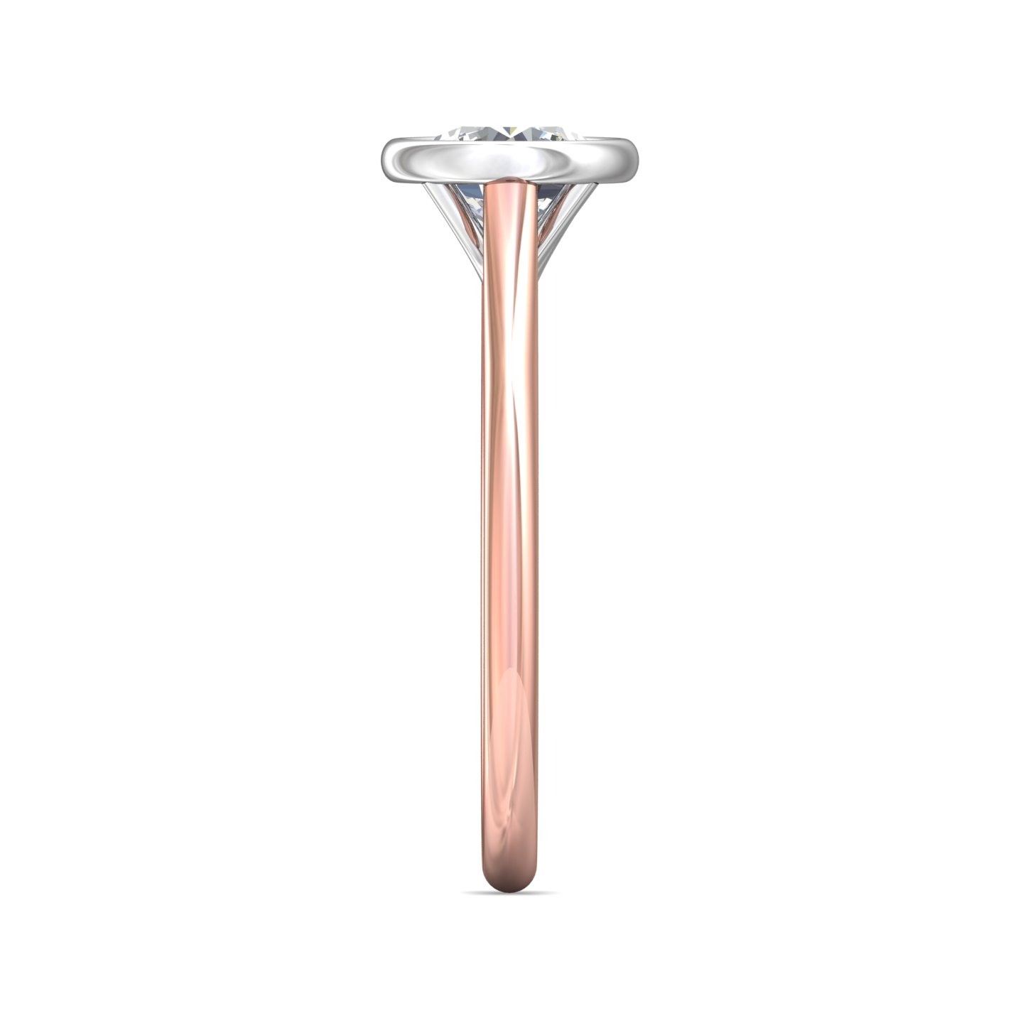18K White and Rose Gold Round Diamond Engagement Ring