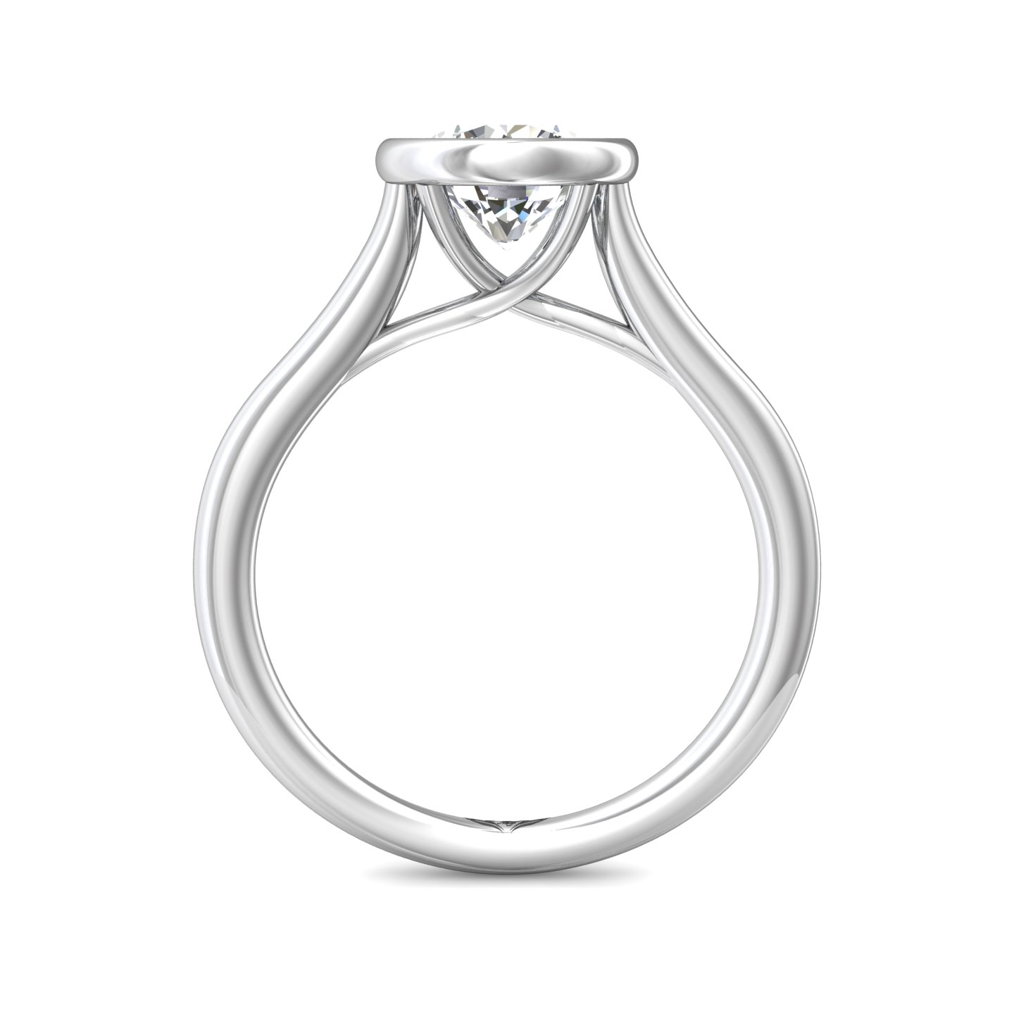 14K White Gold Round Diamond Engagement Ring