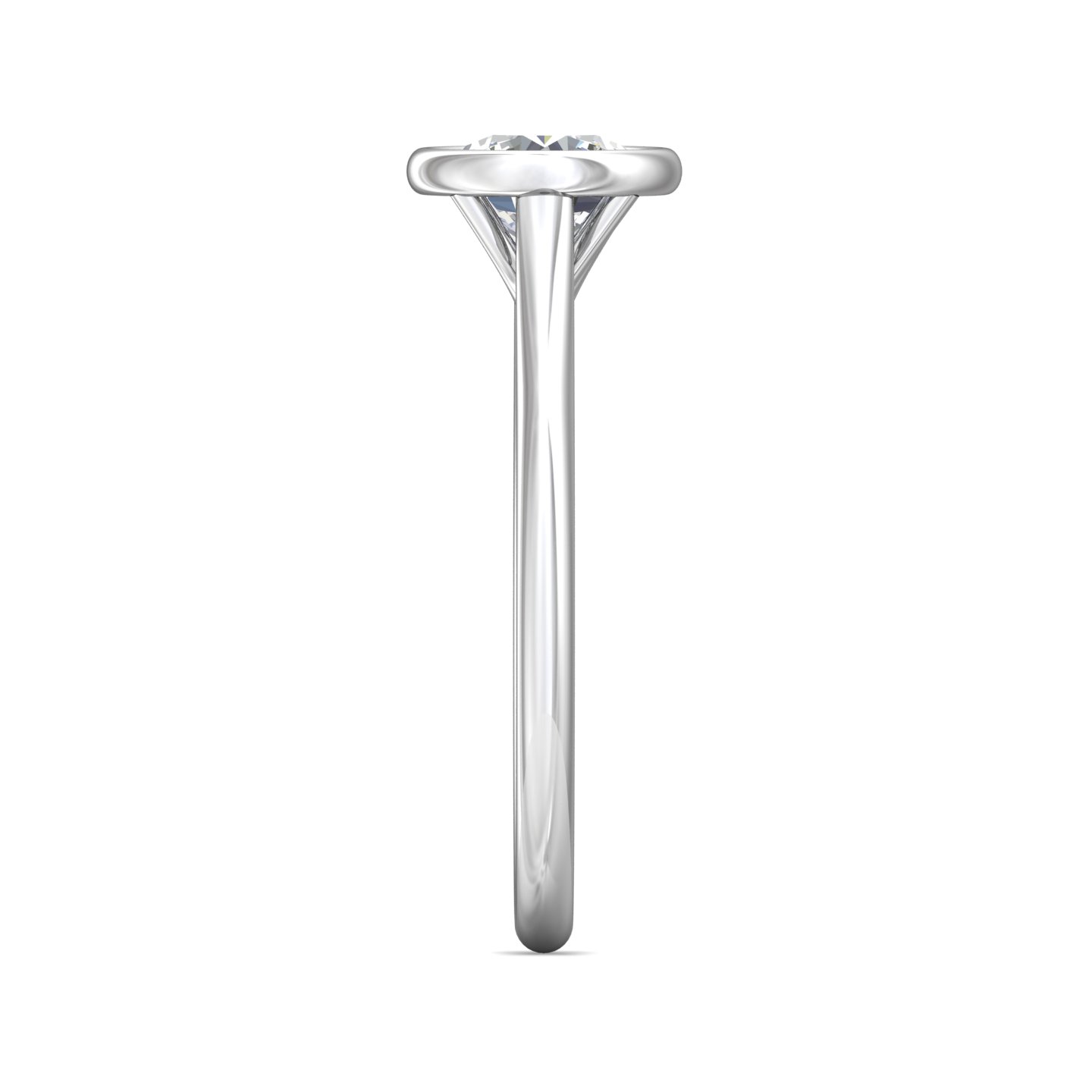 14K White Gold Round Diamond Engagement Ring
