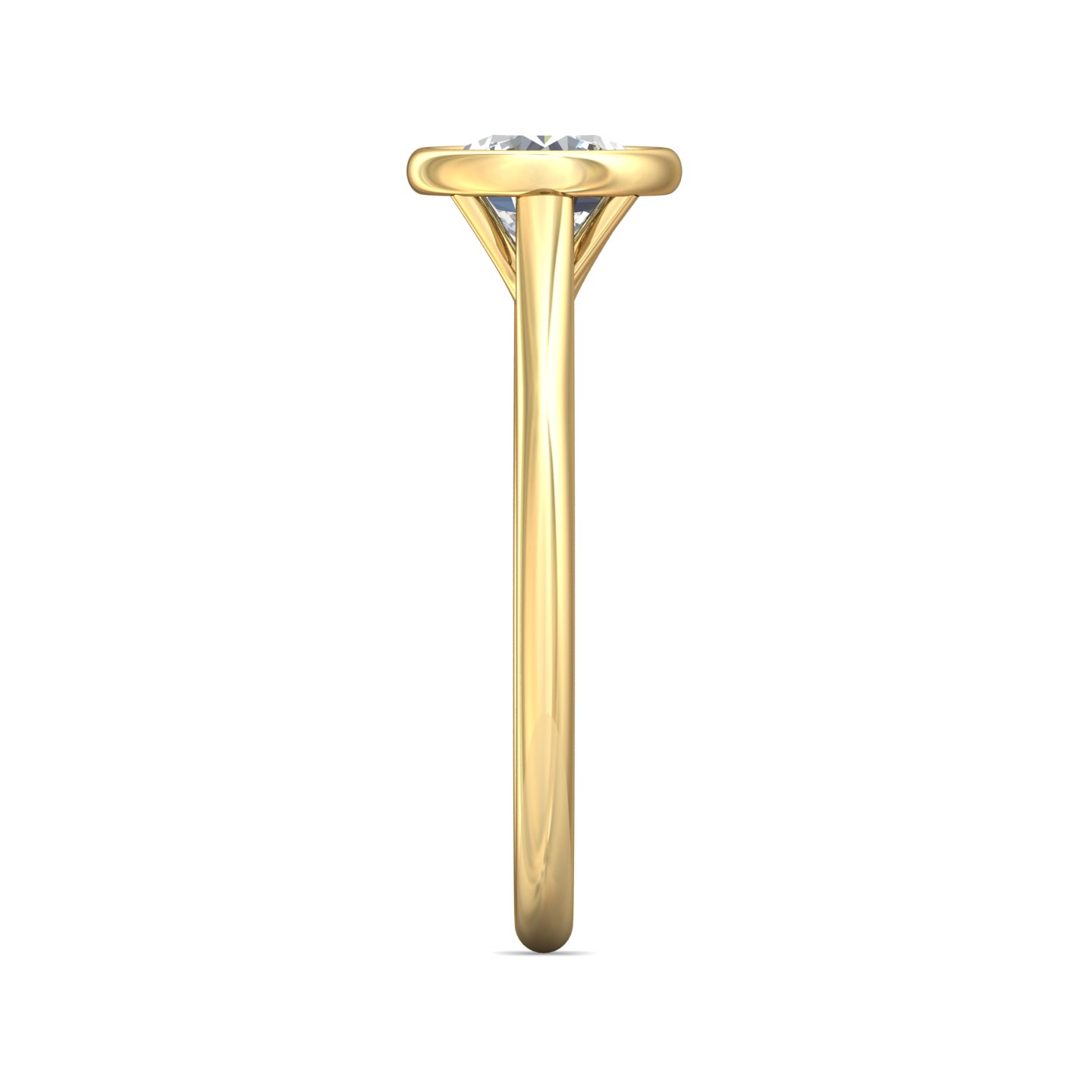 18K Yellow Gold Round Diamond Engagement Ring