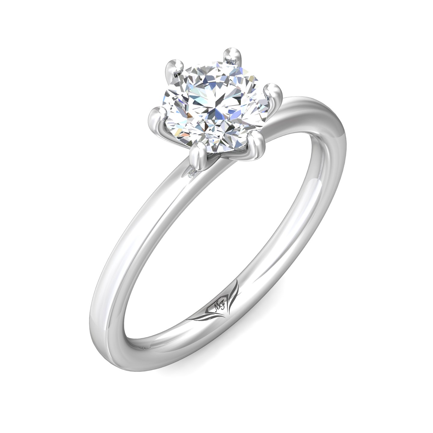 Platinum Round Diamond Engagement Ring