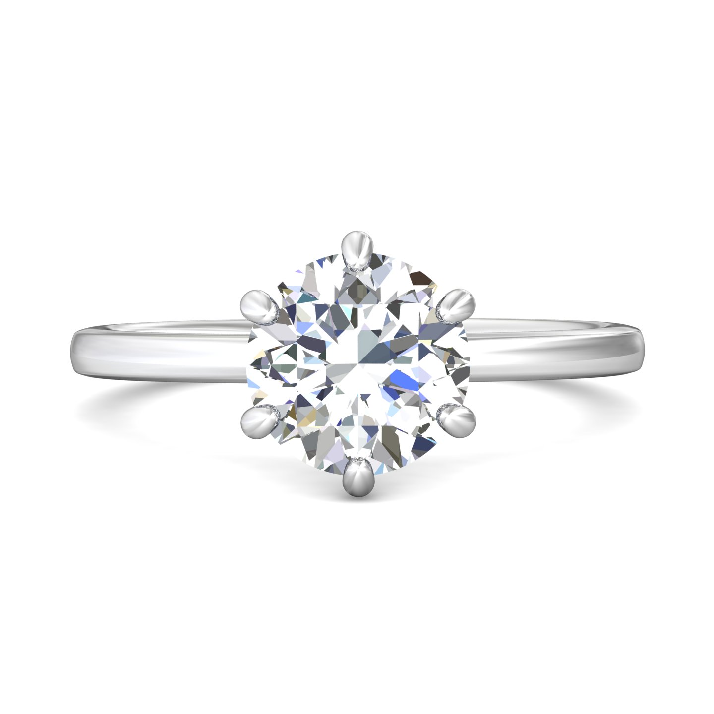 14K Yellow Gold Round Diamond Engagement Ring