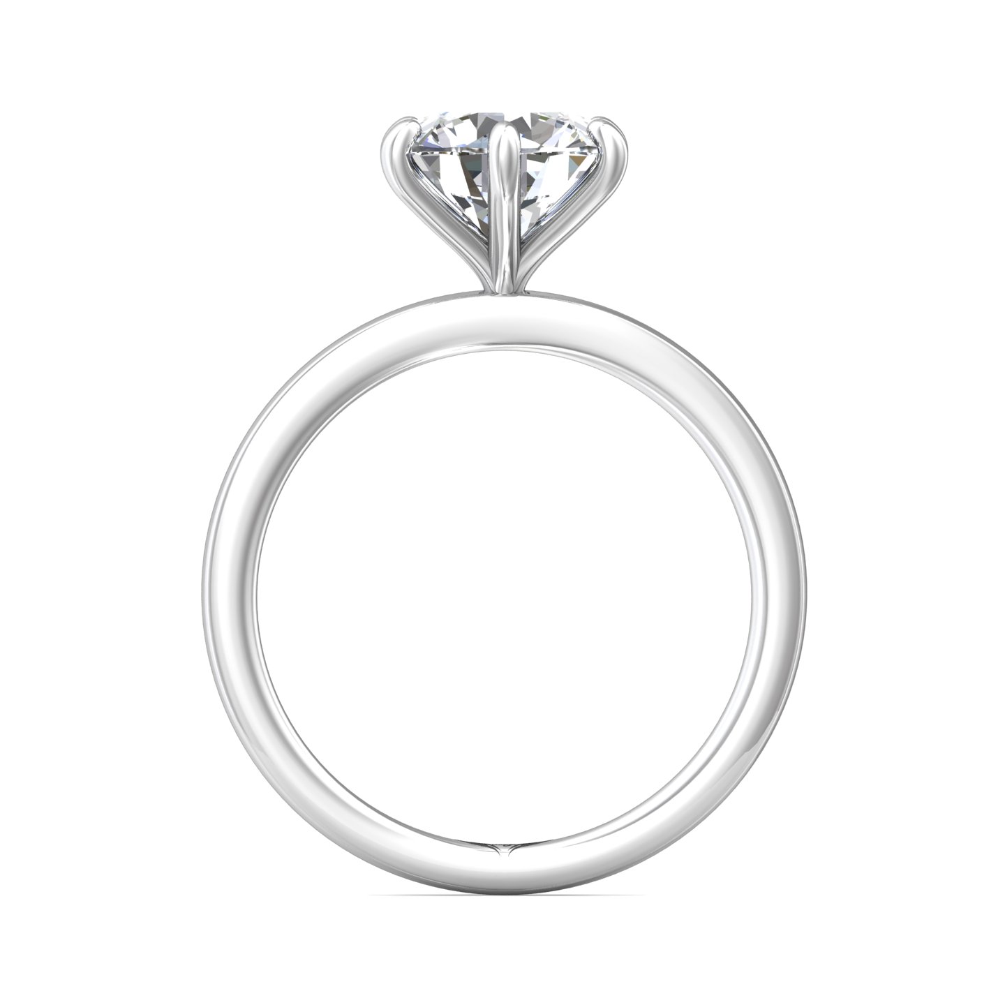 14K White Gold Round Diamond Engagement Ring
