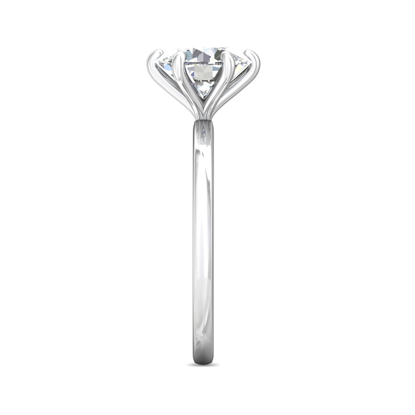 14K White Gold Round Diamond Engagement Ring
