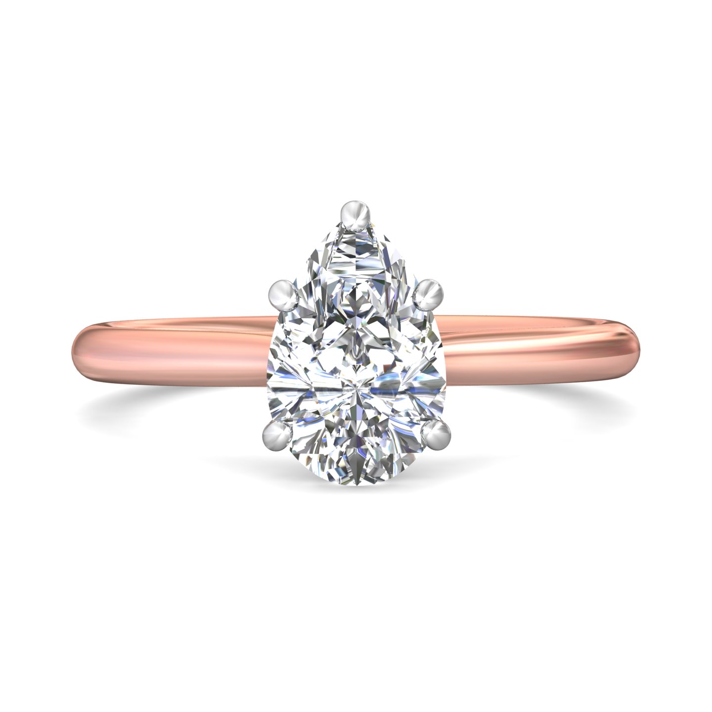 14K Rose and White Gold Oval Diamond Engagement Ring