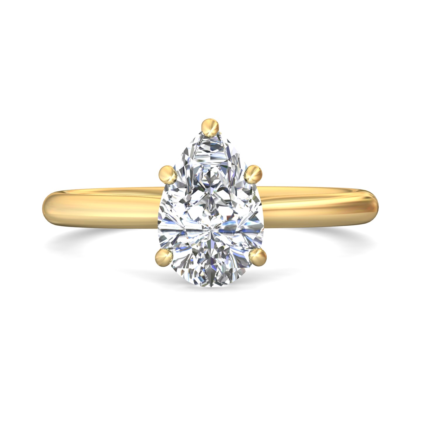 14K Yellow Gold Oval Diamond Engagement Ring