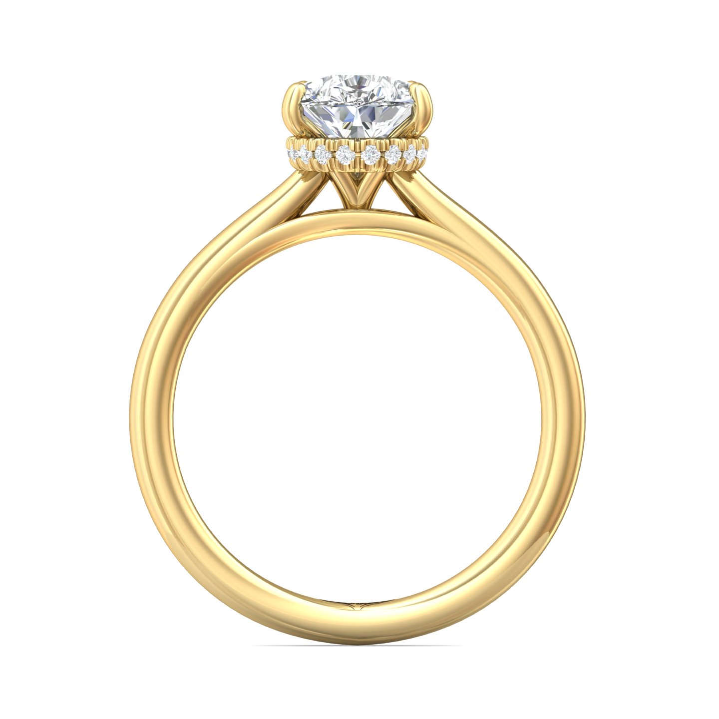 14K Yellow Gold Oval Diamond Engagement Ring