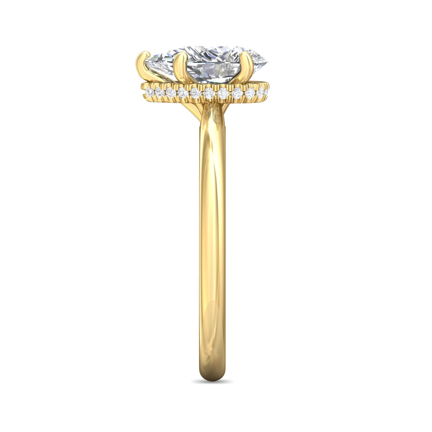 14K Yellow Gold Oval Diamond Engagement Ring