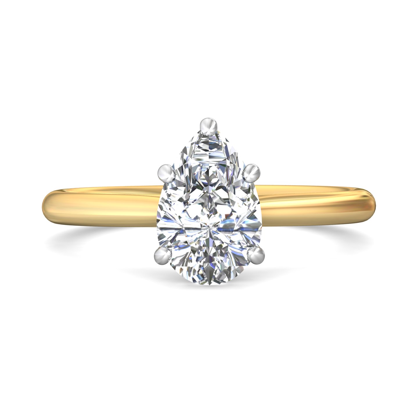 14K Yellow Gold and Platinum Oval Diamond Engagement Ring
