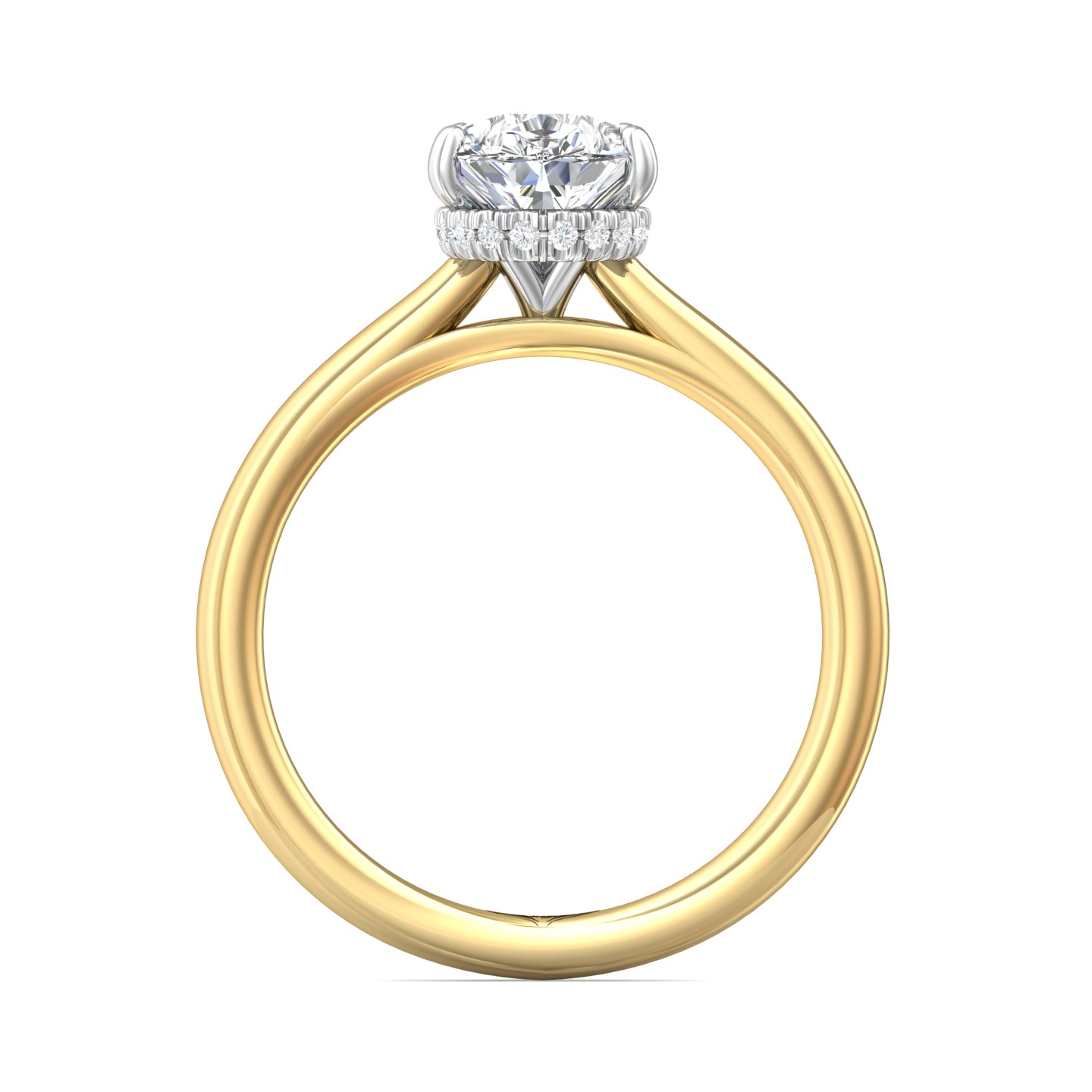 14K Yellow Gold and Platinum Oval Diamond Engagement Ring