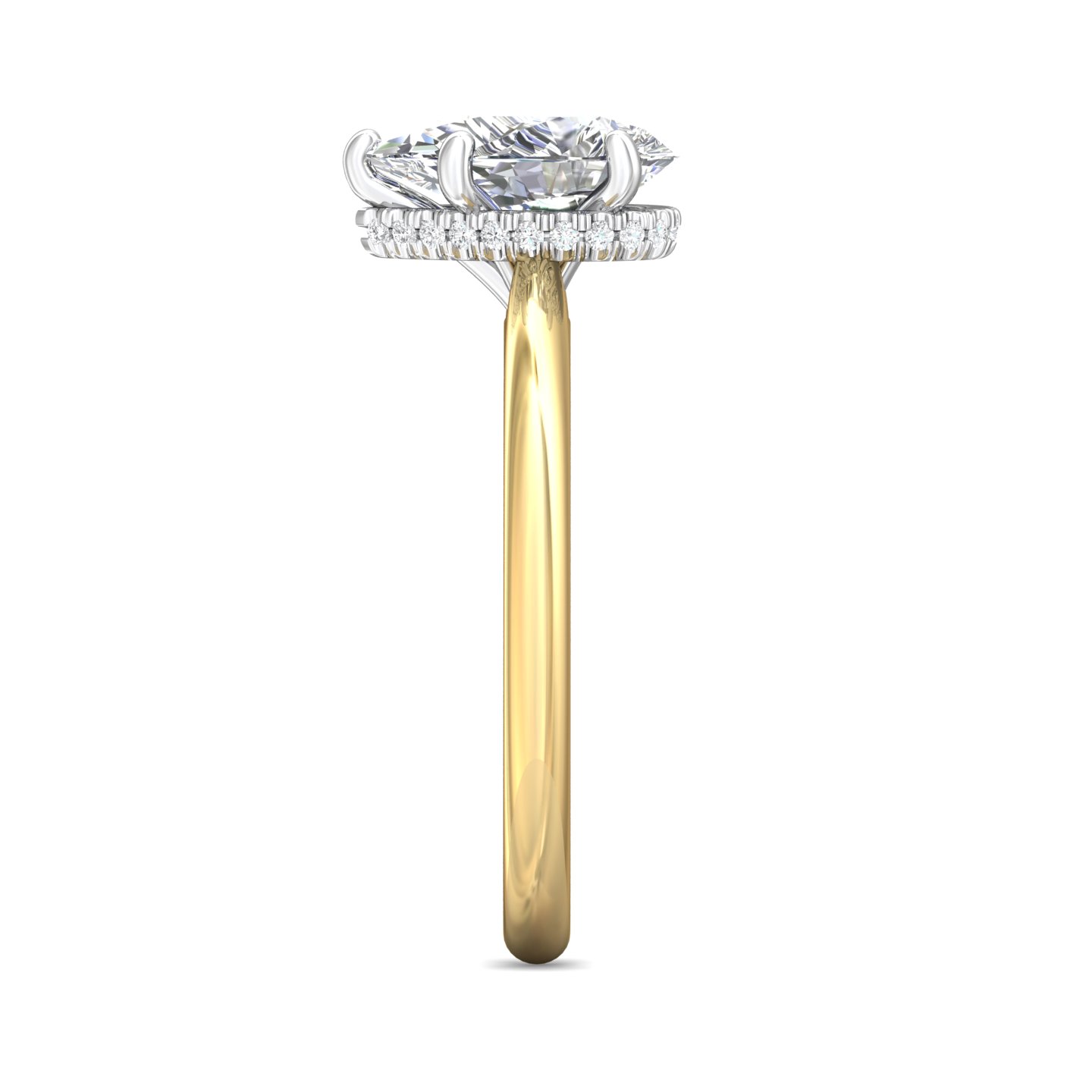 14K Yellow Gold and Platinum Oval Diamond Engagement Ring