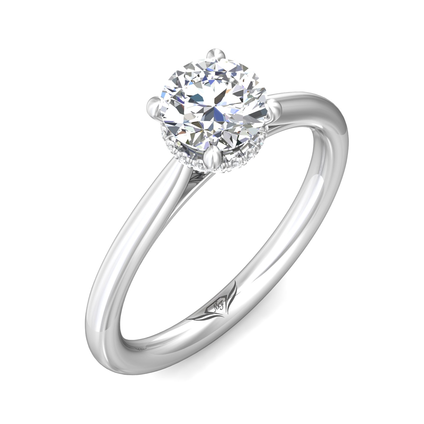 Platinum Round Diamond Engagement Ring