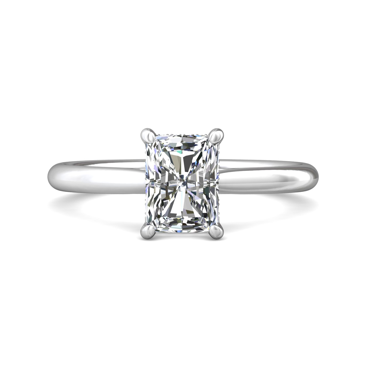 14K White Gold Radiant Diamond Engagement Ring