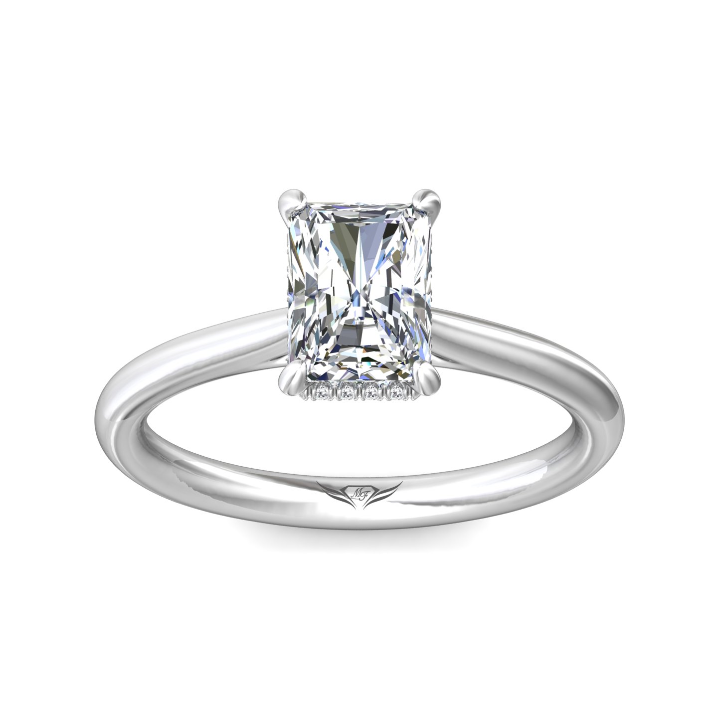 18K White Gold Radiant Diamond Engagement Ring