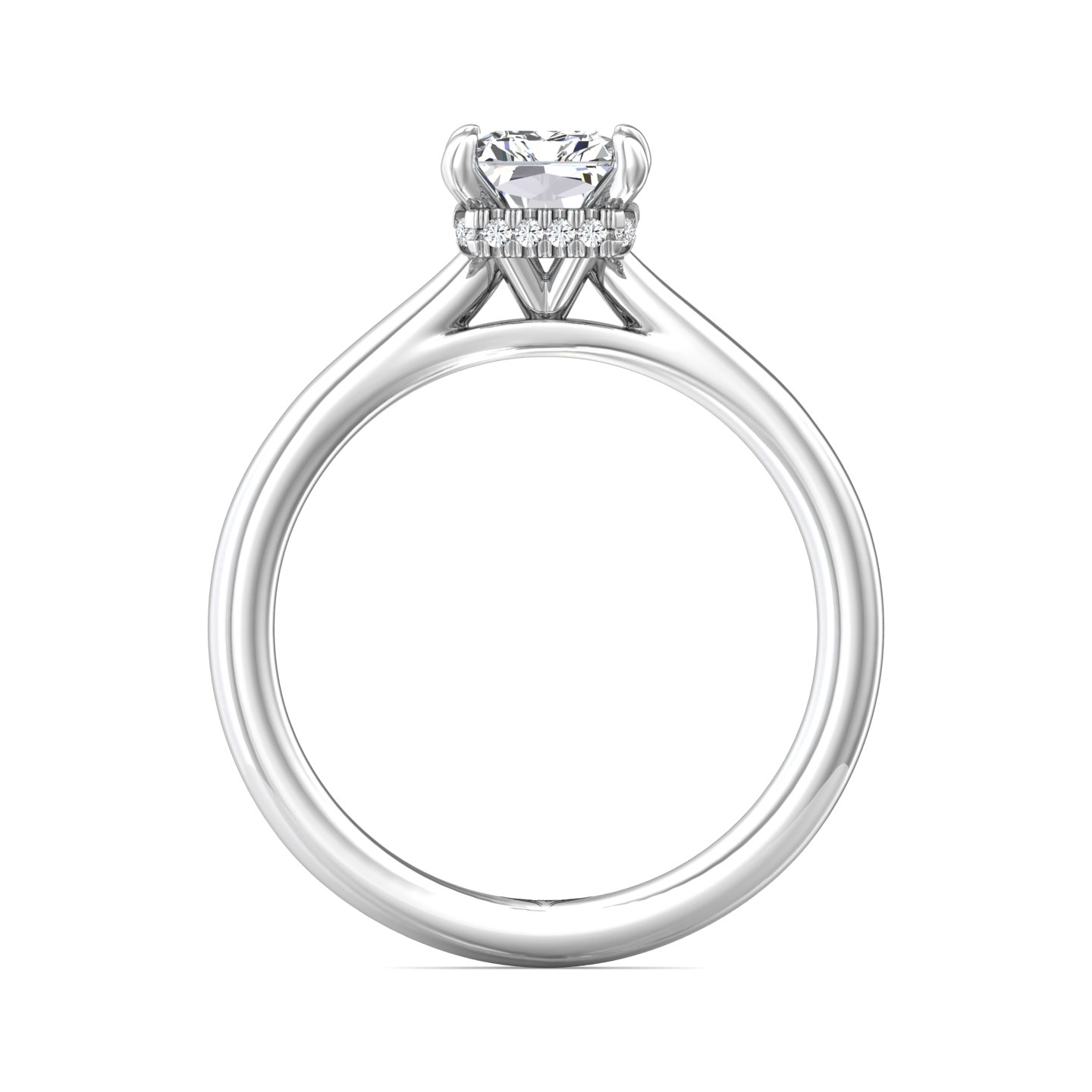 18K White Gold Radiant Diamond Engagement Ring