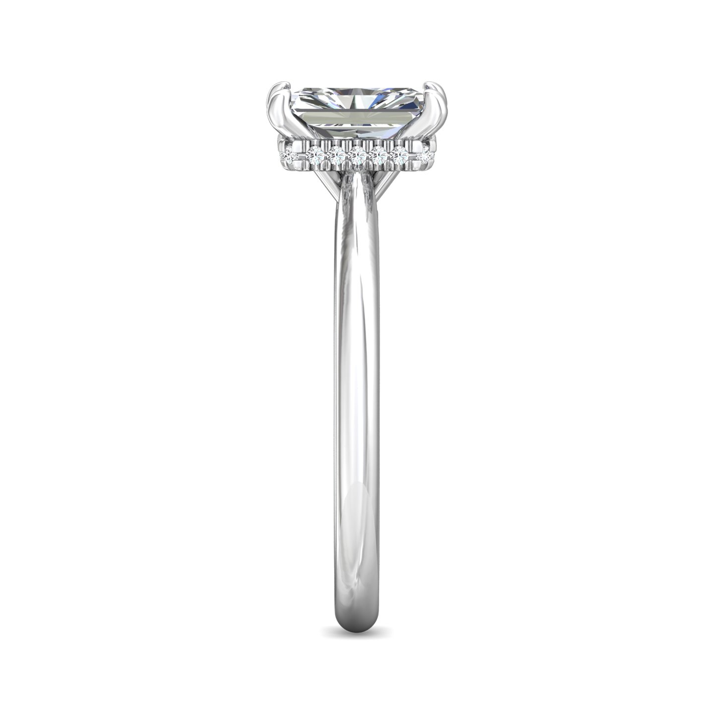 18K White Gold Radiant Diamond Engagement Ring