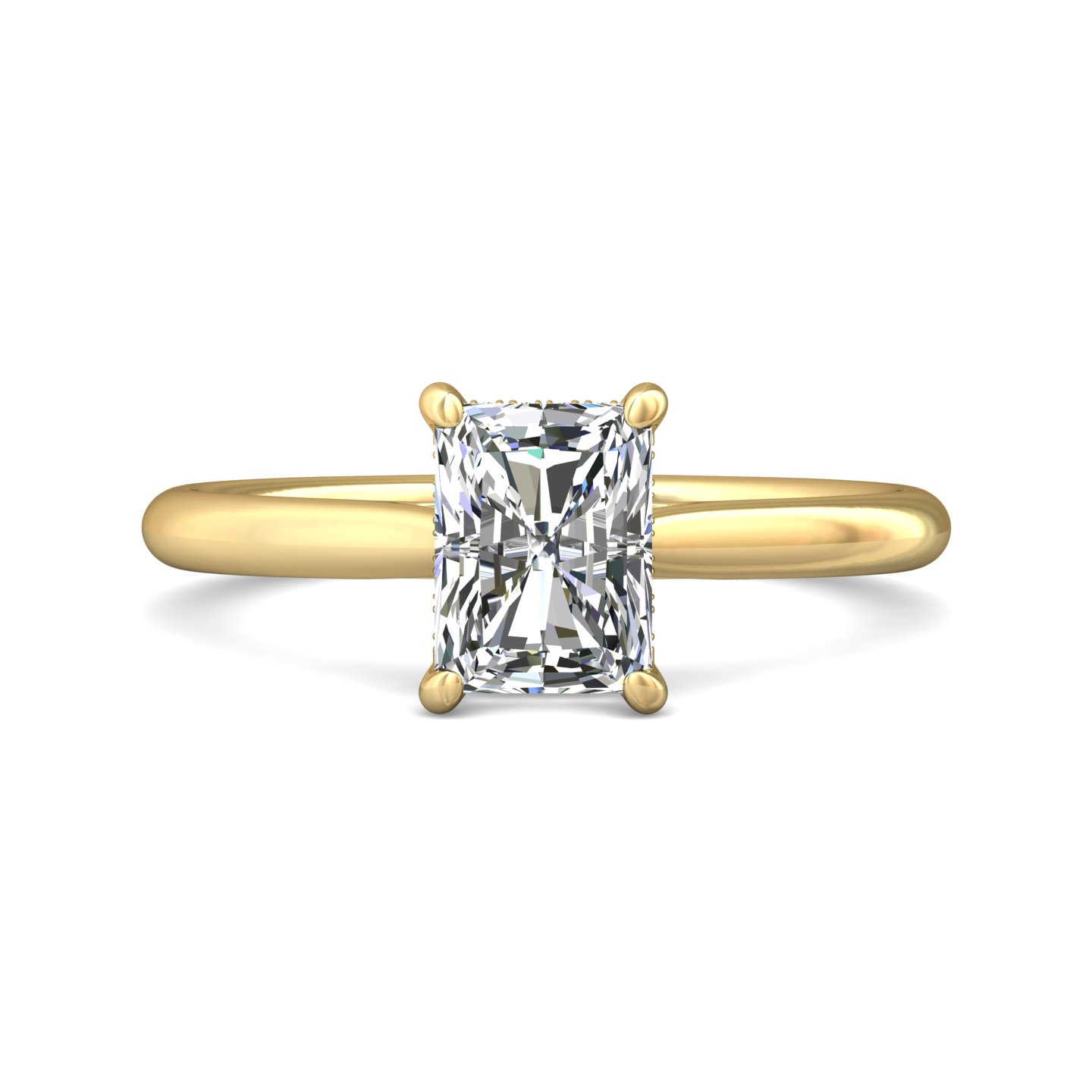 14K Yellow Gold Radiant Diamond Engagement Ring