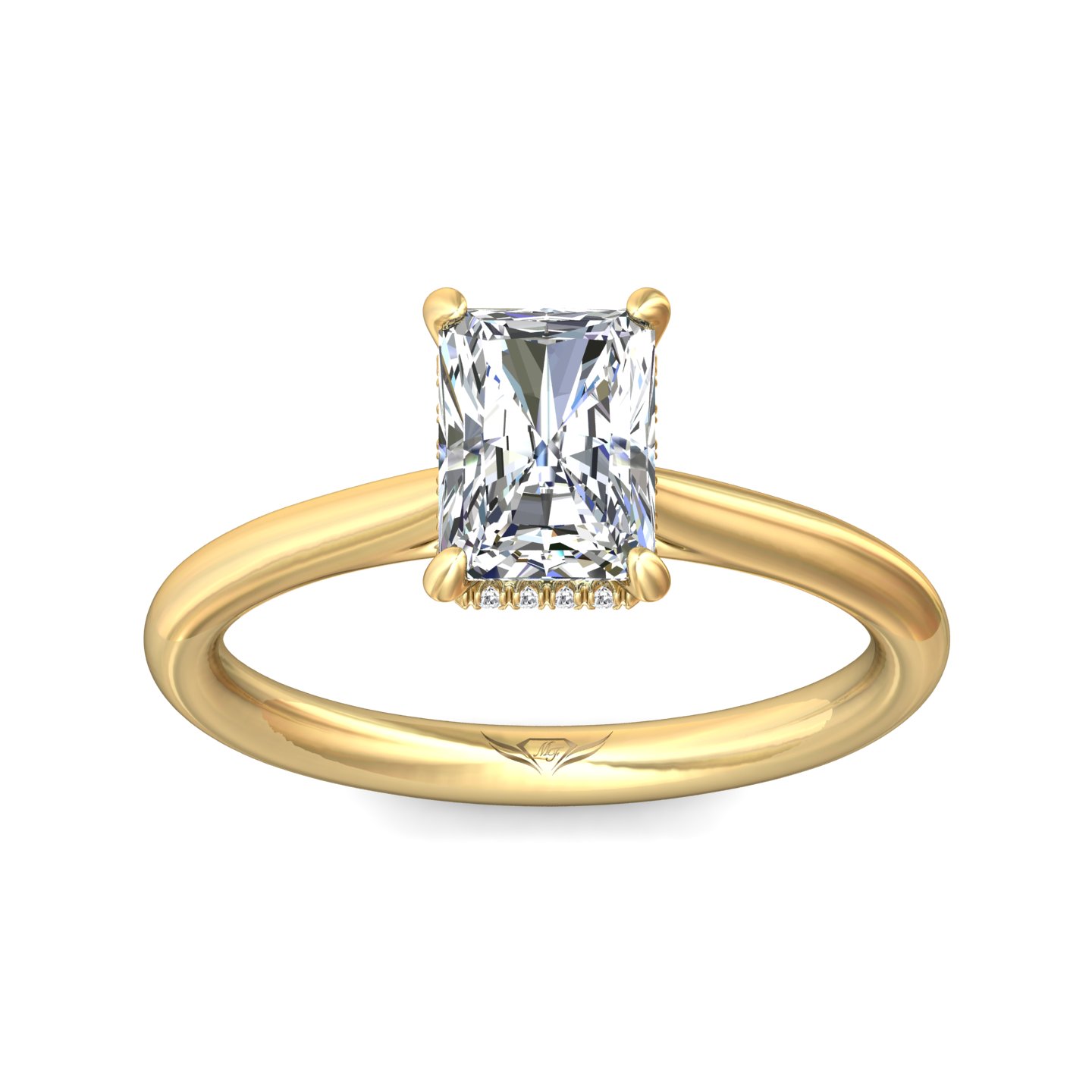 18K Yellow Gold Radiant Diamond Engagement Ring
