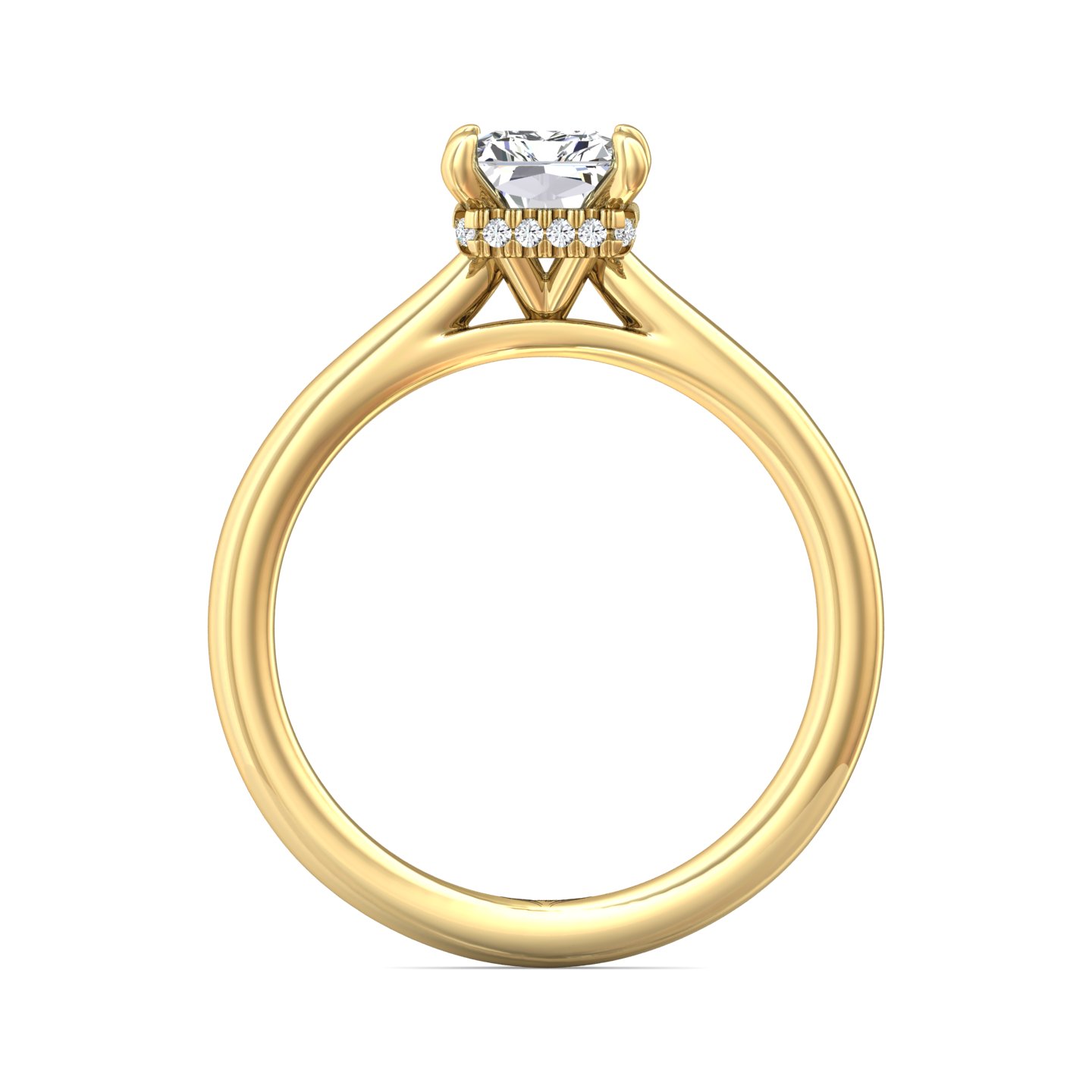18K Yellow Gold Radiant Diamond Engagement Ring